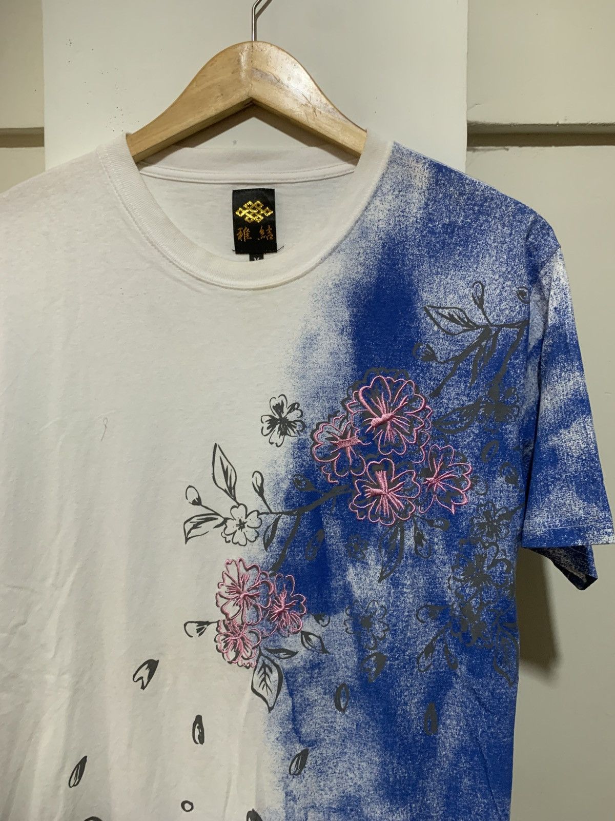14th Addiction Japanese Wave and Flower All Over Print Tee Shirt Size US M / EU 48-50 / 2 - 7 Thumbnail