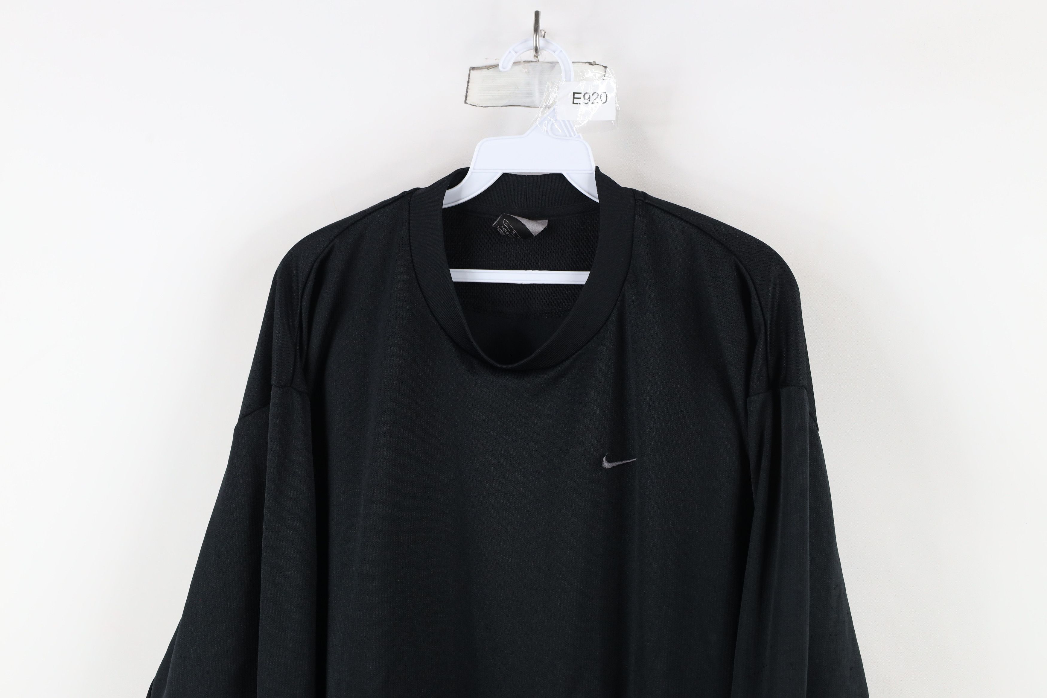 Nike × Vintage Vintage Nike Mini Swoosh Knit Long Sleeve T-Shirt Black Size US XL / EU 56 / 4 - 2 Thumbnail