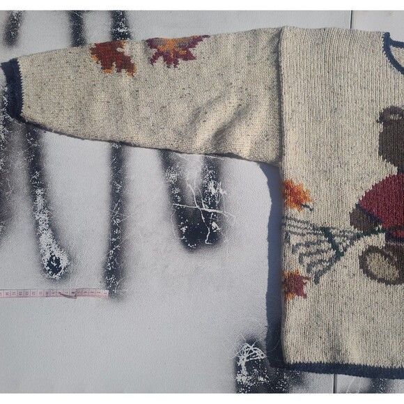 Woolrich Woolen Mills Vtg Woolrich Fall Teddy Bear Crewneck Wool Sweater Autumn Size S / US 4 / IT 40 - 3 Thumbnail