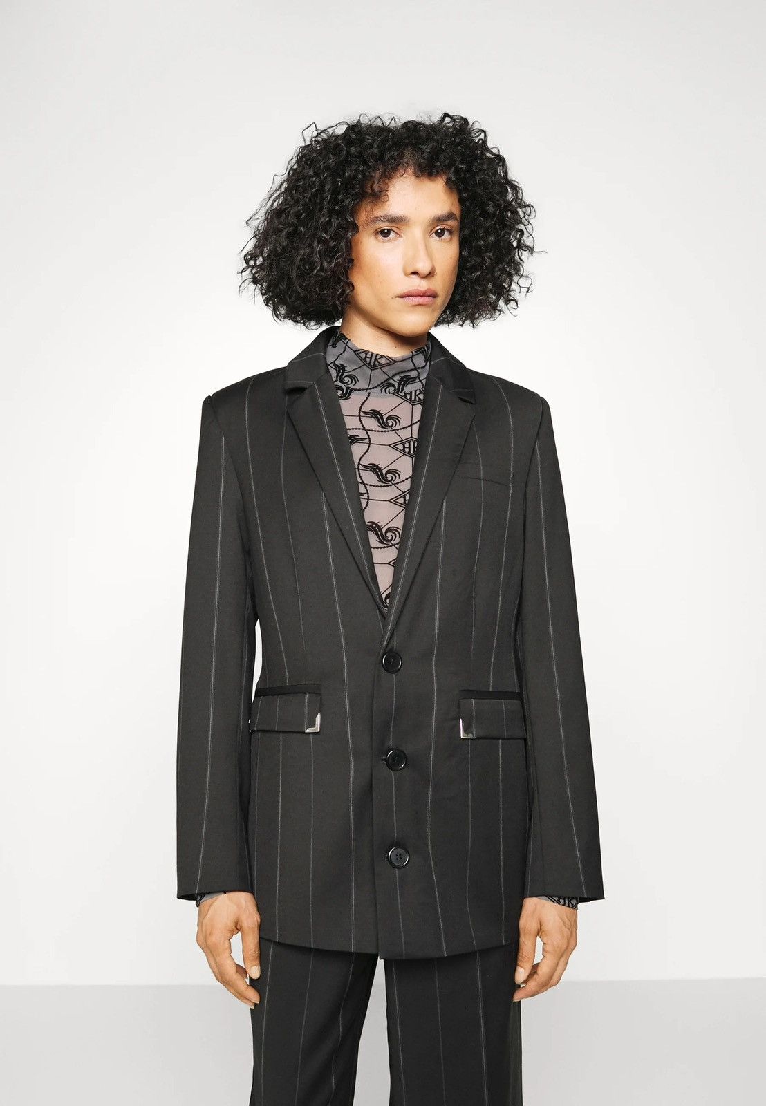 Han Kjobenhavn !DS! AW22 Han Kjobenhavn Sharped Striped Black Blazer Size L / US 10 / IT 46 - 2 Thumbnail