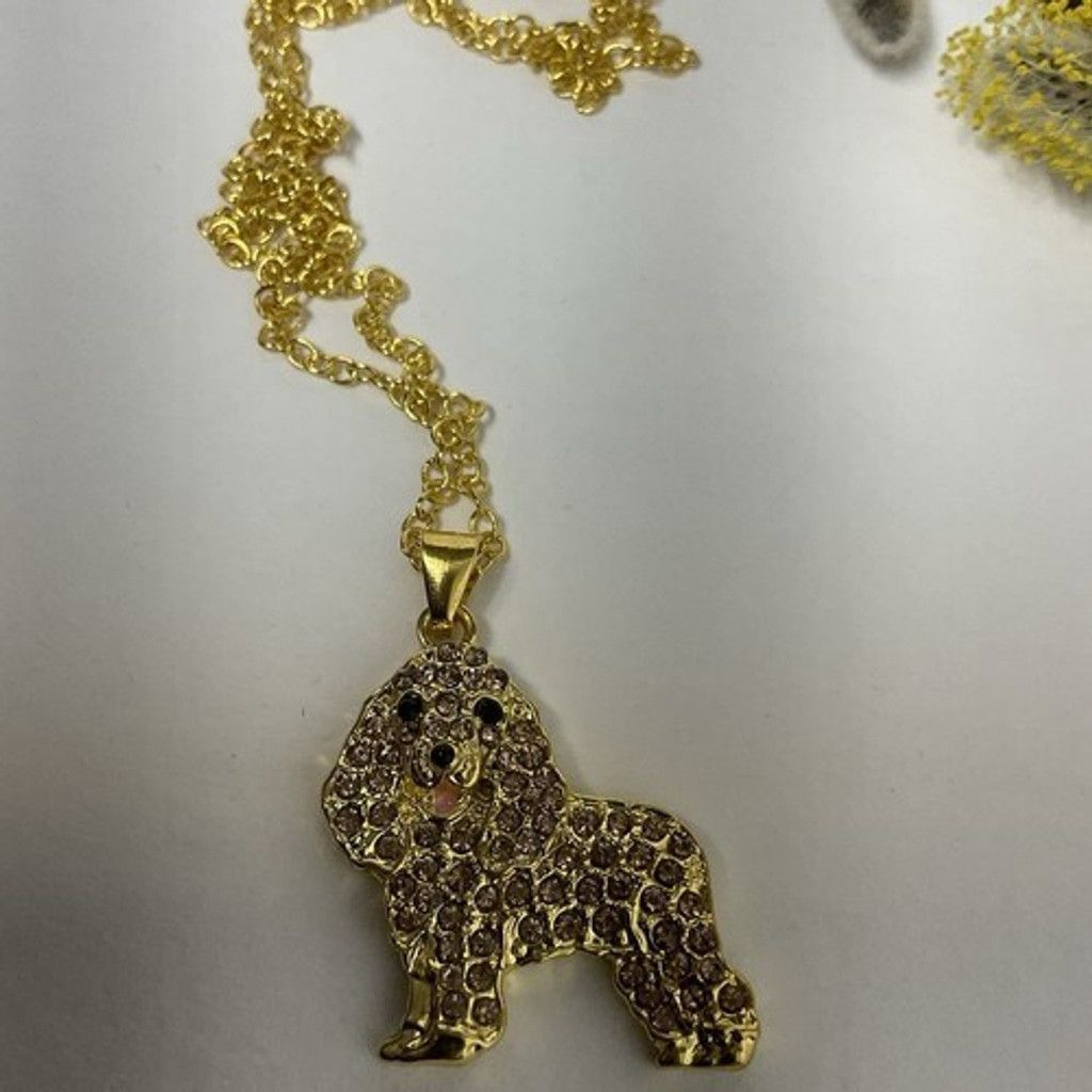 The Unbranded Brand NWT Gold Necklace Cocker Spaniel Charm Pet Puppy Jewelry 19" Size ONE SIZE - 1 Thumbnail