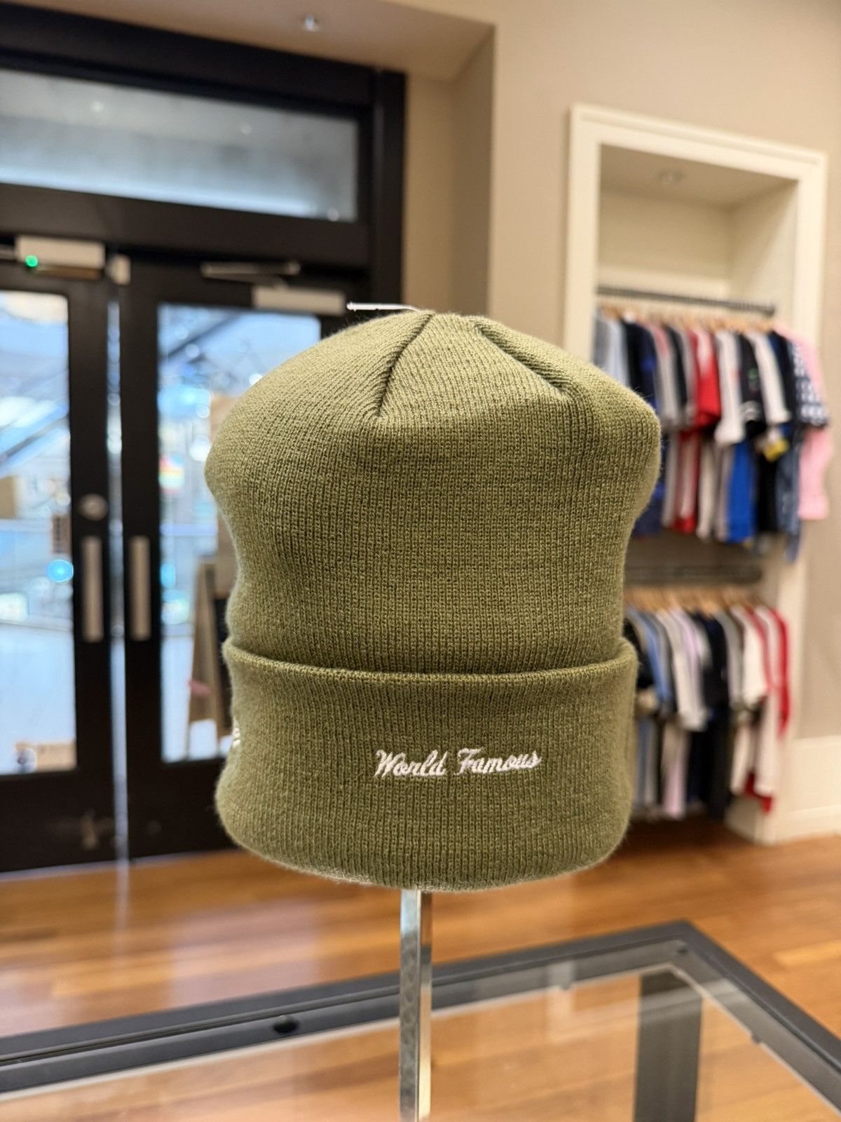 New Era × Supreme Supreme x New Era Cross Box Logo Beanie - Olive Size ONE SIZE - 3 Thumbnail