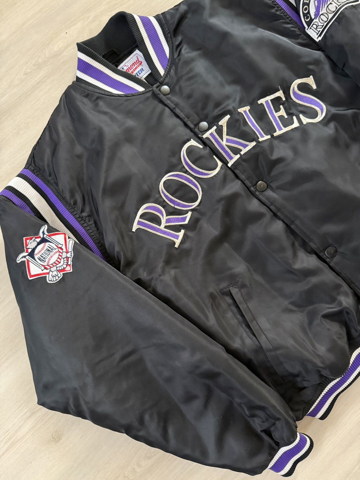Starter VTG Colorado Rockies Starter Diamond Coll Sz L Purple Lining Size US L / EU 52-54 / 3 - 3 Thumbnail