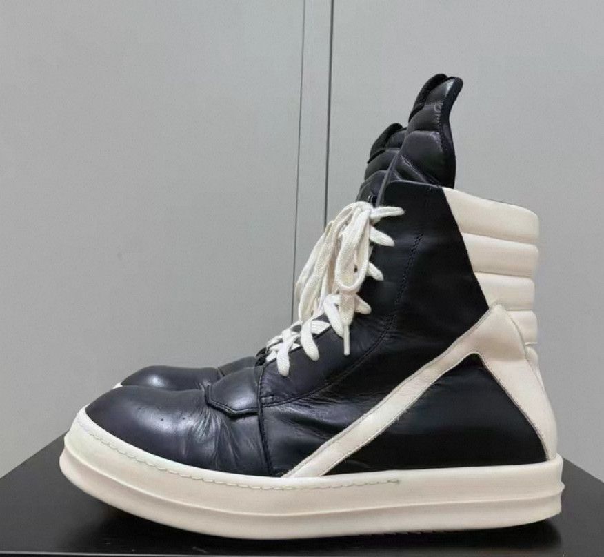 Rick Owens rick owens black leather sneakers size 41.5. Size US 8 / EU 41 - 4 Thumbnail