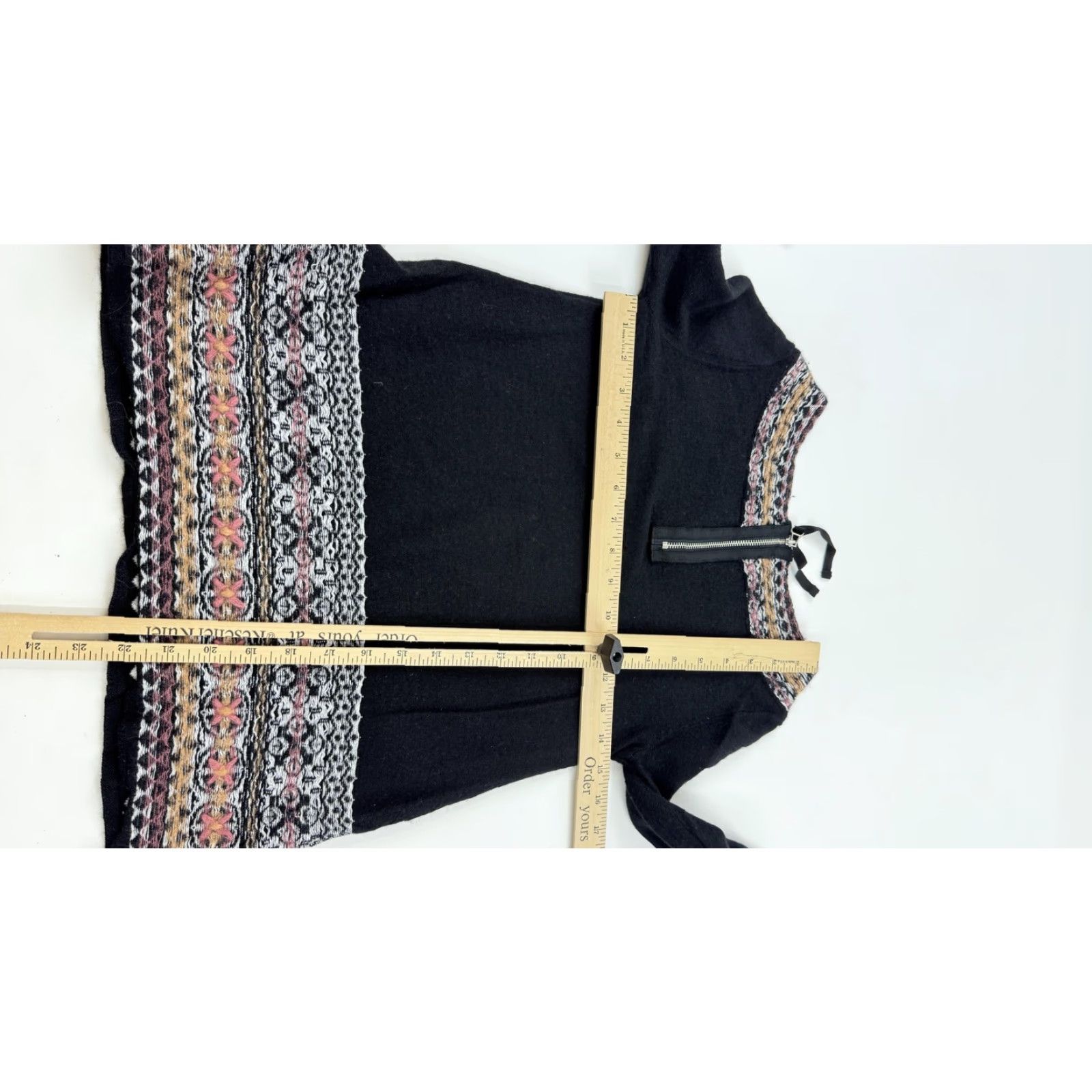 Anthropologie Anthropologie Sleeping On Snow Sweater Womens XS Black Fair Isle Pullover Size XS / US 0-2 / IT 36-38 - 7 Thumbnail