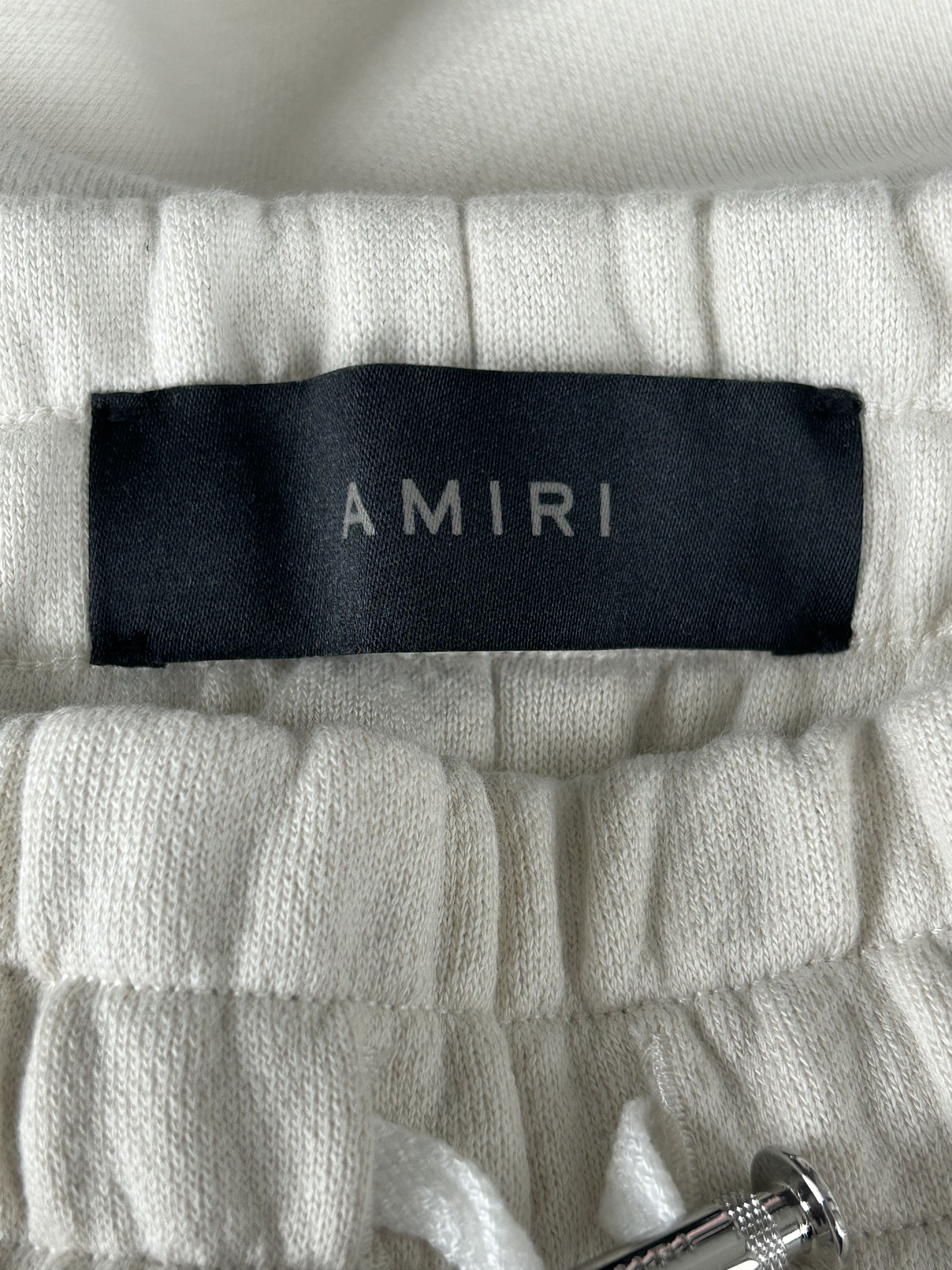 Amiri Amiri Cream & White MA Logo Shorts Size US 32 / EU 48 - 3 Thumbnail