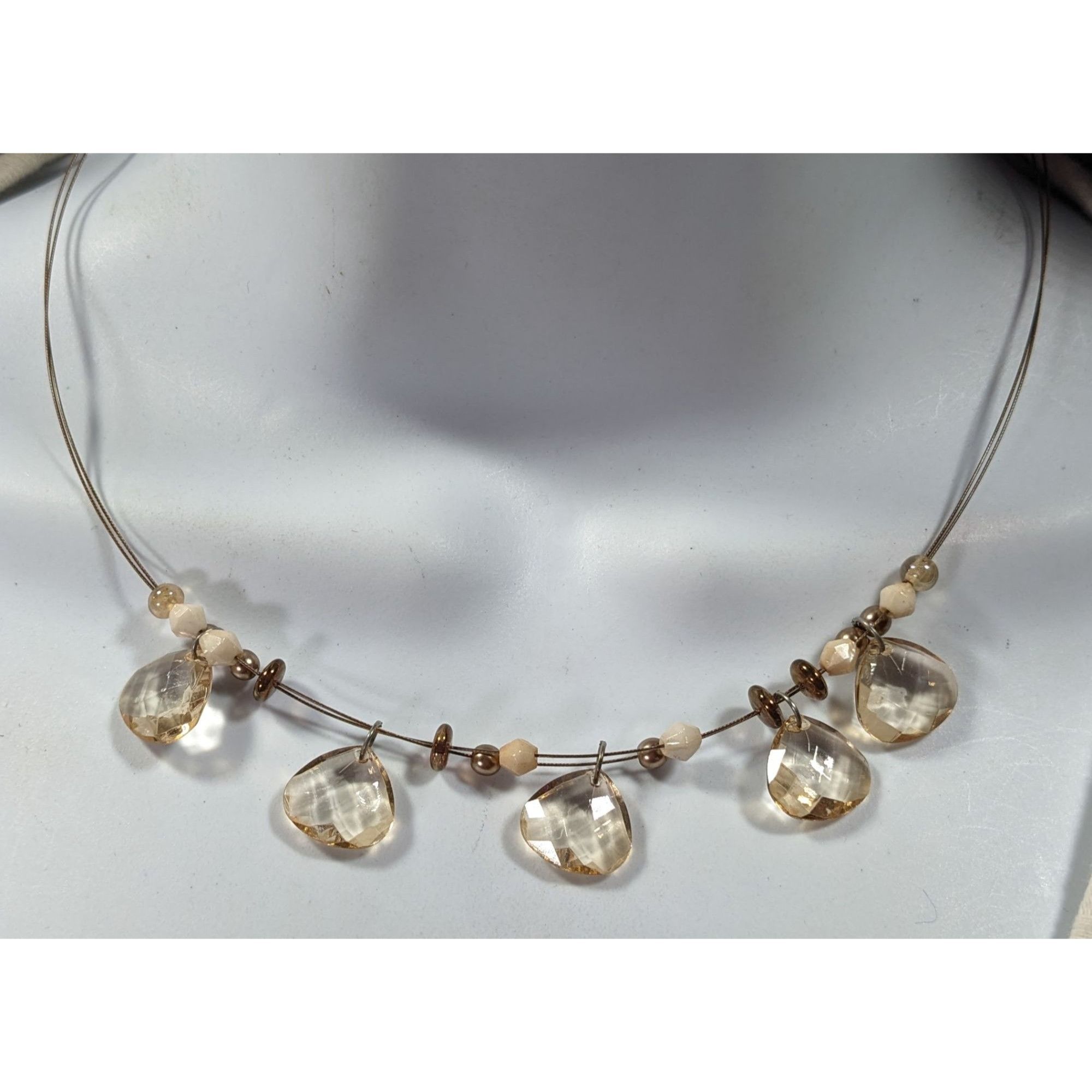 Other Neutral Glam Faceted Gemmed Beaded Necklace Size ONE SIZE - 4 Thumbnail