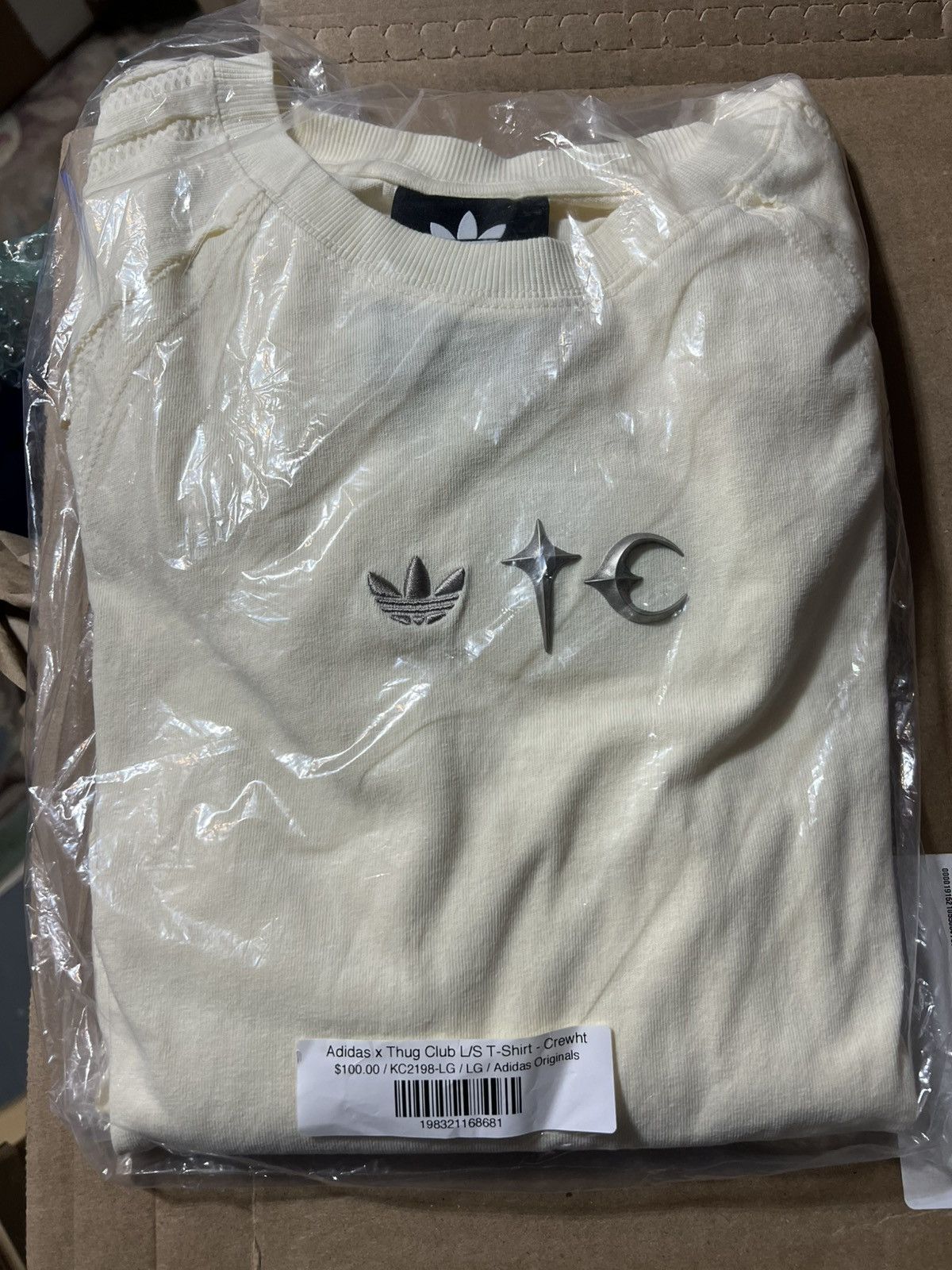 (LIMITED) Thug Club X Adidas Cream Long Sleeve Shirt