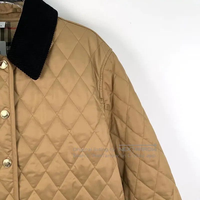 Burberry Burberry Quilted Cotton Jacket in Brown. Size M / US 6-8 / IT 42-44 - 2 Thumbnail