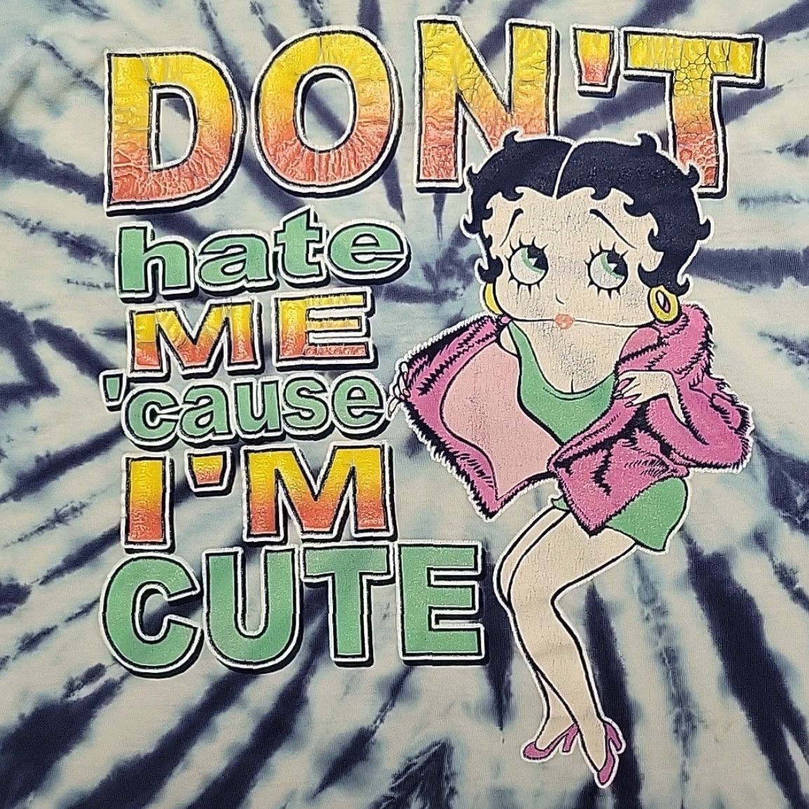 Vintage VINTAGE Betty Boop shirt Mens Small Blue Tie Dye Y2K Cartoon 2001 Womens? Mens? Size US S / EU 44-46 / 1 - 2 Thumbnail