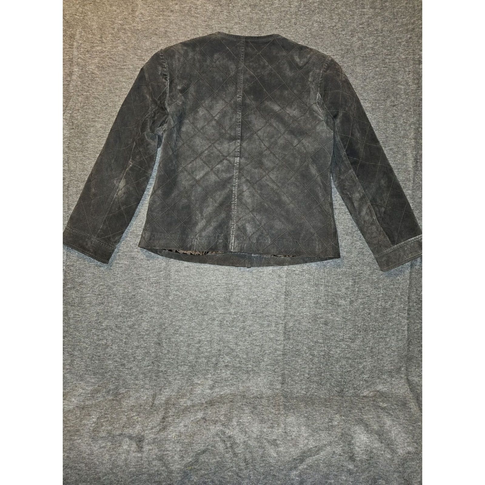Vintage Chico'S Jacket Womens 2 Brown Leather Women Diamond Full Snap Shoulder Pads Size XS / US 0-2 / IT 36-38 - 6 Thumbnail