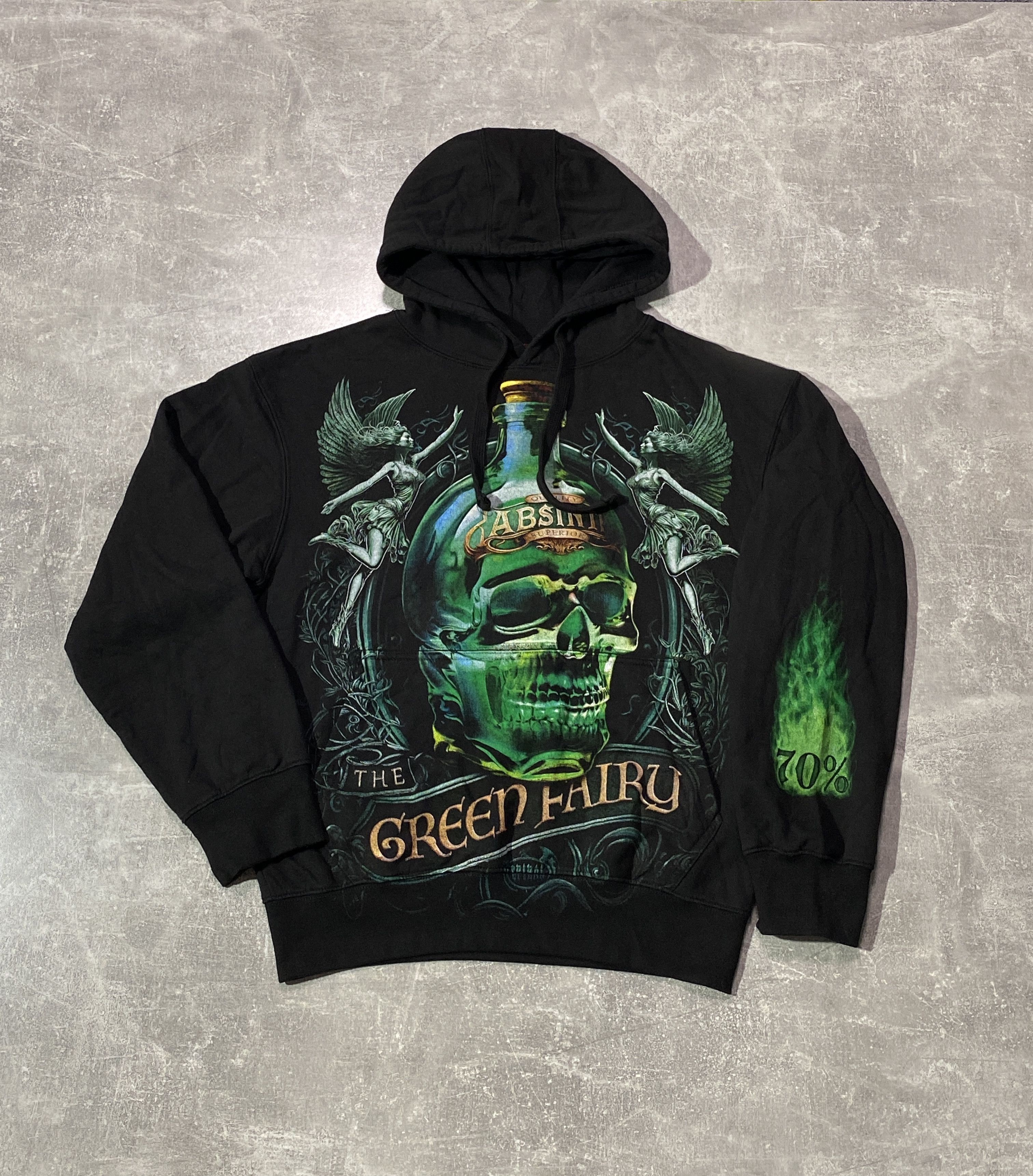 If Six Was Nine Vintage Y2K Absinthe Big Skull Face Hoodie Size US S / EU 44-46 / 1 - 2 Thumbnail