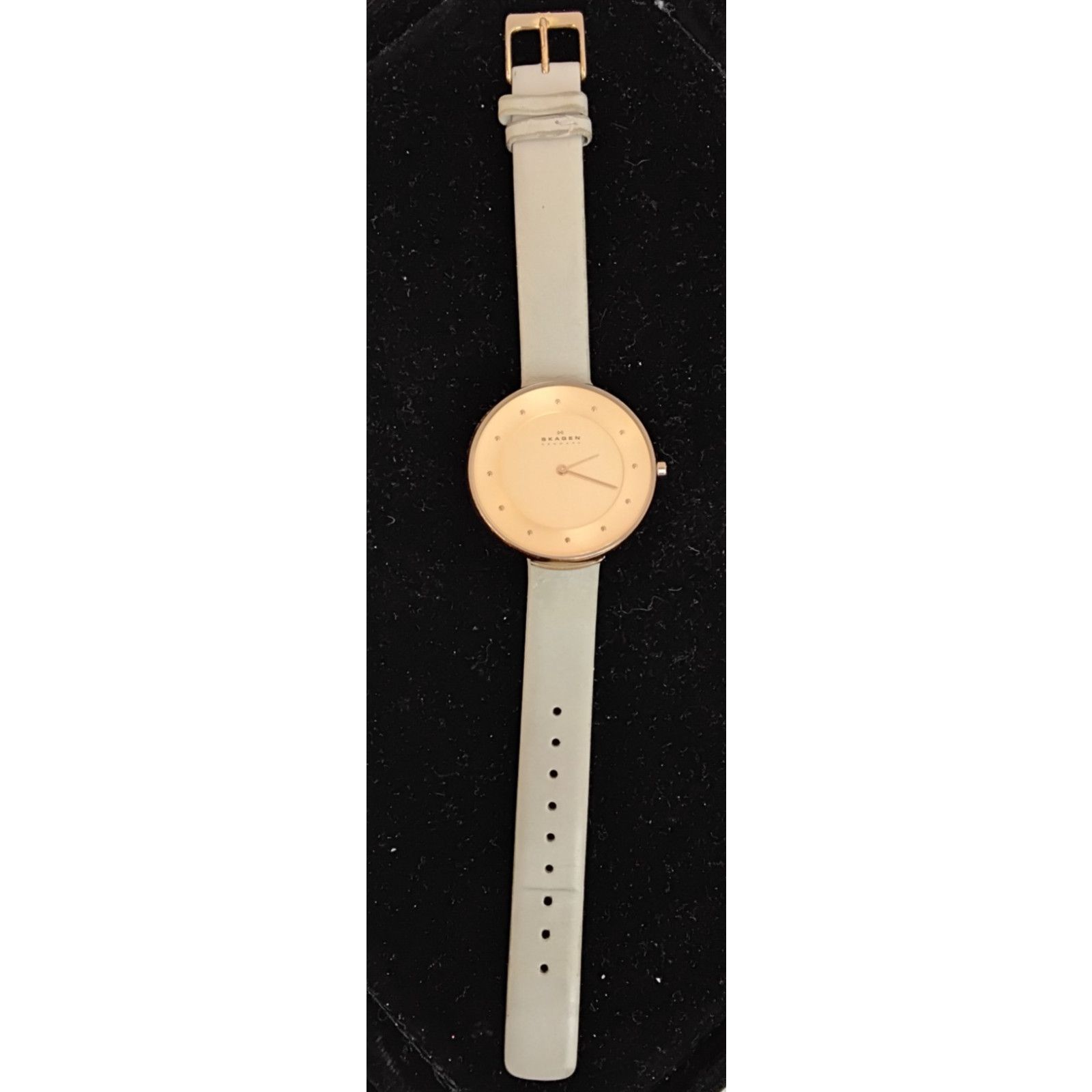 Skagen Skagen Denmark Ladies Watch SKWZ139 Gold Bezel Gray Band Size ONE SIZE - 3 Thumbnail
