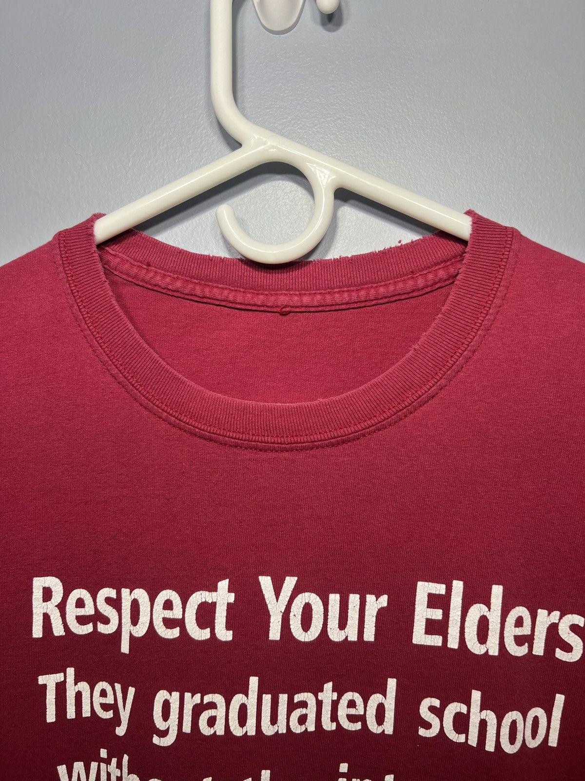 Band Tees × Vintage Red Vintage Y2K Adult Humor T-Shirt “Respect Your Elders” Size US M / EU 48-50 / 2 - 2 Thumbnail