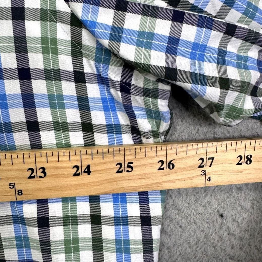 Peter Millar Peter Millar Button Up Shirt Mens XL Green Blue Plaid Cotton Long Sleeve Pocket Shirt Size US XL / EU 56 / 4 - 7 Thumbnail