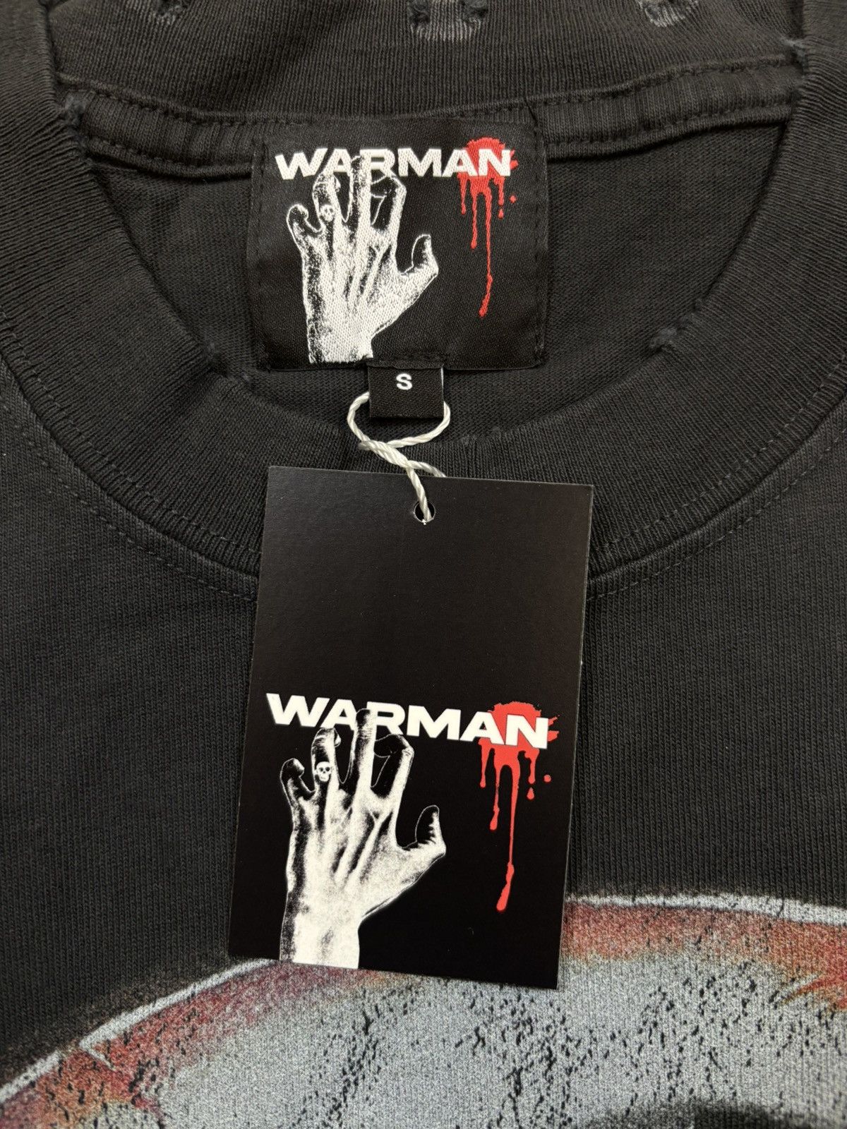 Vintage Warman Open Your Eye Graphic T-Shirt, Washed Black Size US S / EU 44-46 / 1 - 8 Thumbnail