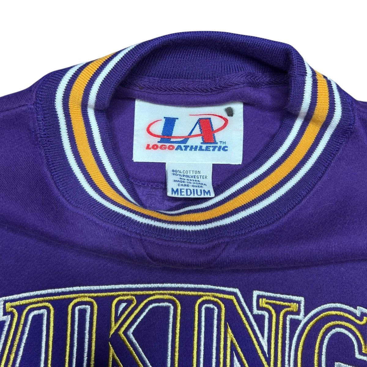 Logo Athletic × NFL × Vintage 90s Minnesota Vikings Embroidered Logo Athletic Sweatshirt Size US M / EU 48-50 / 2 - 2 Thumbnail