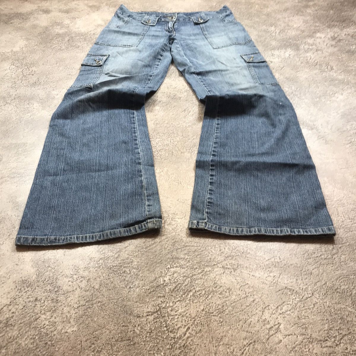 Vintage Y2K Baggy Distressed Cargo Pants Faded Blue Skate Graphic 28 Size 28" / US 6 / IT 42 - 1 Thumbnail