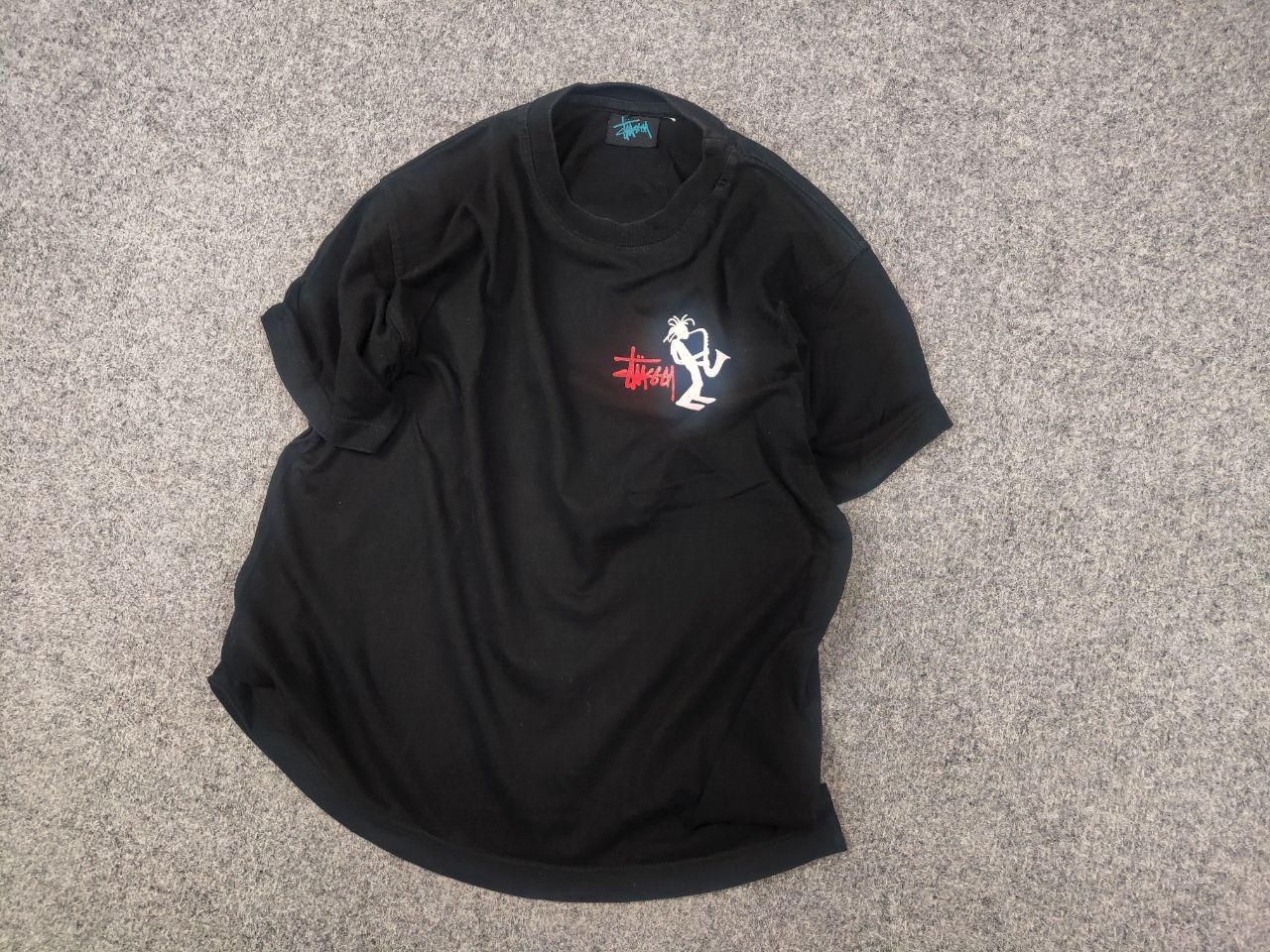 Stussy Rare Vintage 90's Stussy T-shirt Logo Jazz Shadow Man Tee Size US S / EU 44-46 / 1 - 5 Thumbnail