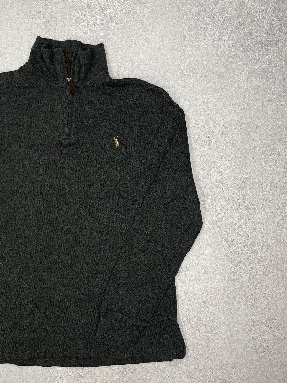 Polo Ralph Lauren × Ralph Lauren Blue Label × Vintage Mens Polo Ralph Lauren Half Zip Sweater Grey Y2K Rugby Size US S / EU 44-46 / 1 - 3 Thumbnail