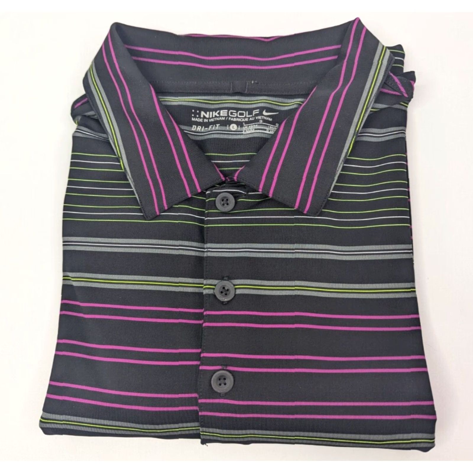 Nike Nike Golf Polo Shirt Short Sleeve Dri-Fit Stripe Black 360183-010 Men's Large Size US L / EU 52-54 / 3 - 2 Thumbnail