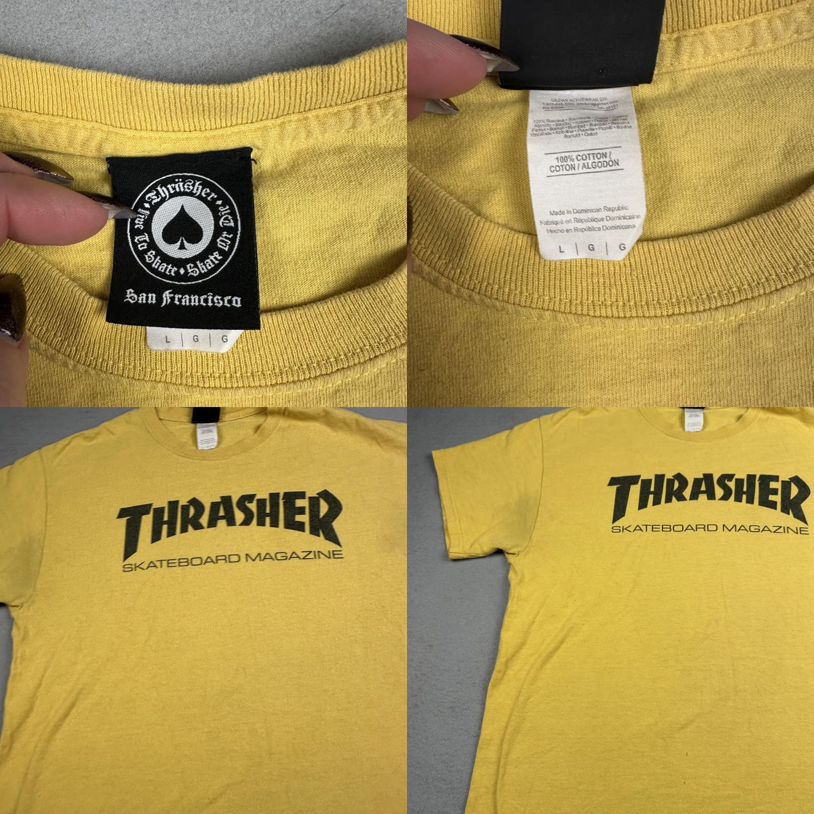 Thrasher Thrasher Shirt Mens L Yellow Graphic Print Streetwear Skate T-Shirt Crew Neck 100% Cotton, Regular Fit Size US L / EU 52-54 / 3 - 8 Thumbnail