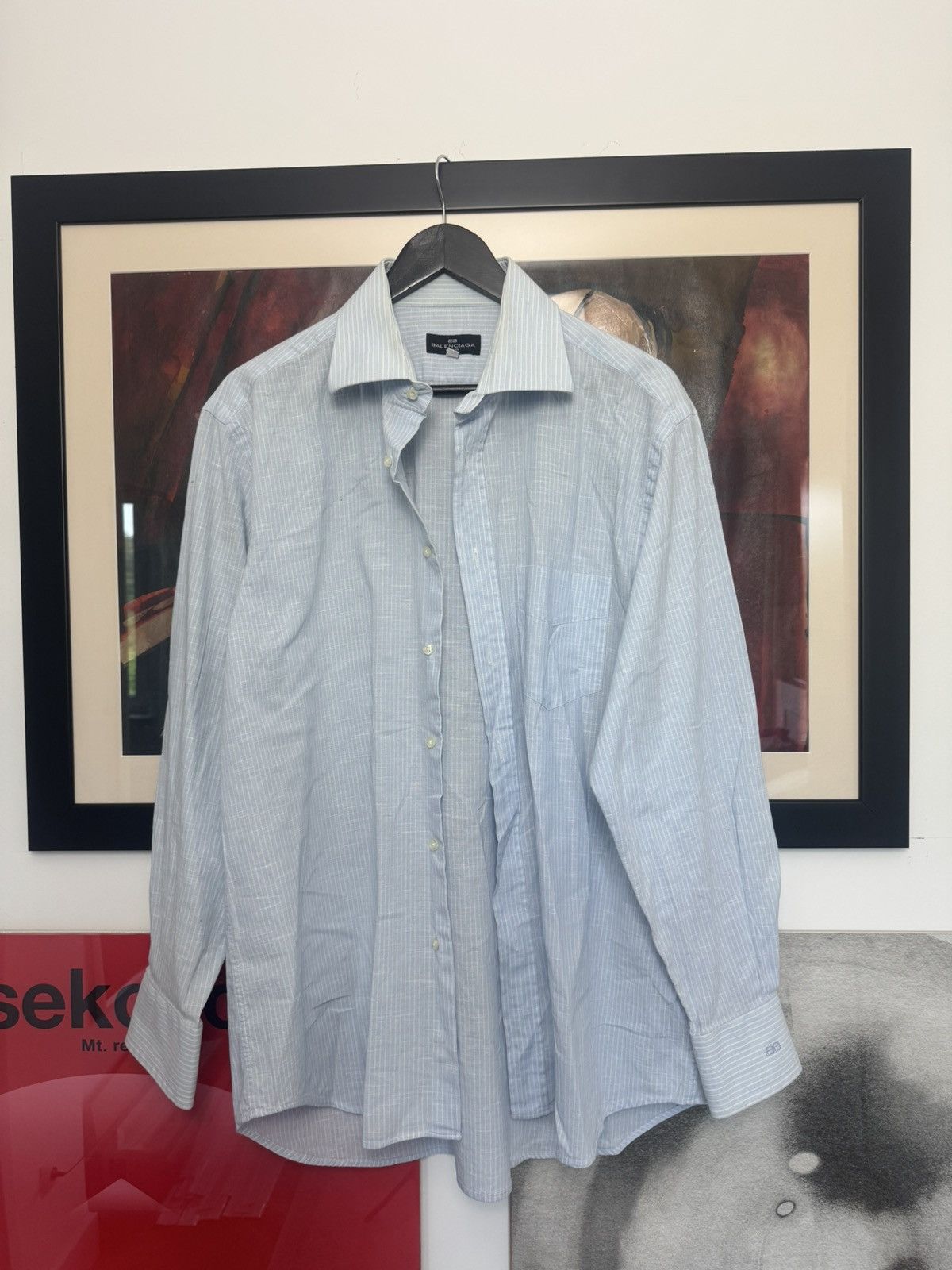 Balenciaga Balenciaga BB Logo Vintage Button Up Striped Shirt Casual Size US XL / EU 56 / 4 - 3 Thumbnail