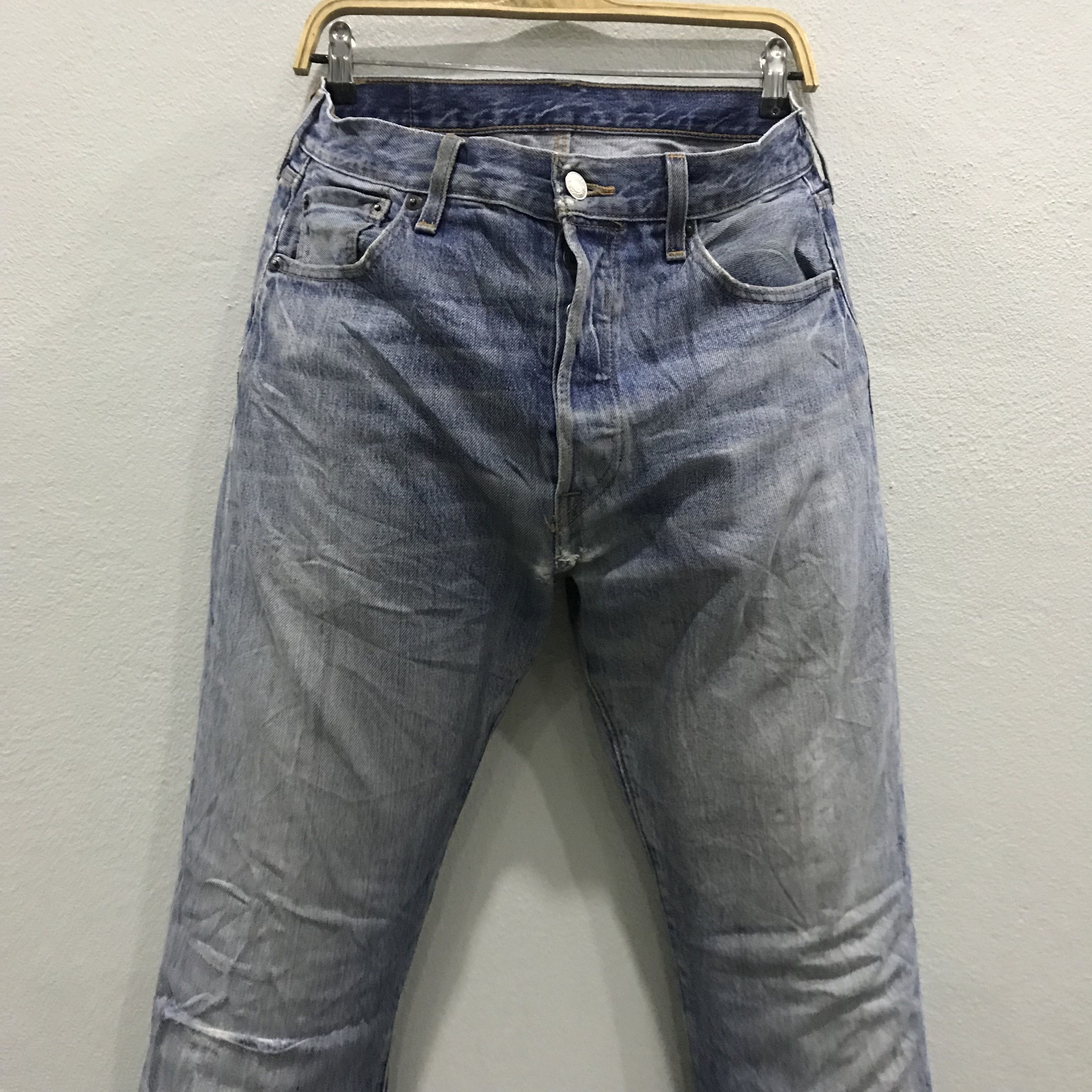 Levi's Vintage Y2K Levi’s 501 Stonewash Blue Jeans Straight Leg Size US 35 - 3 Thumbnail