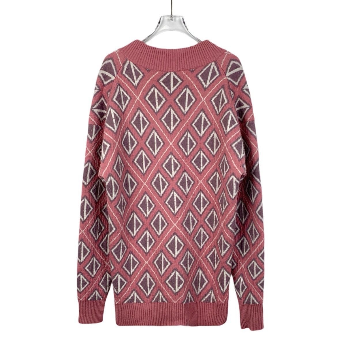 Dior Dior Rhombus Printed V-neck Wool Knitwear K26WX Size S / US 4 / IT 40 - 2 Thumbnail