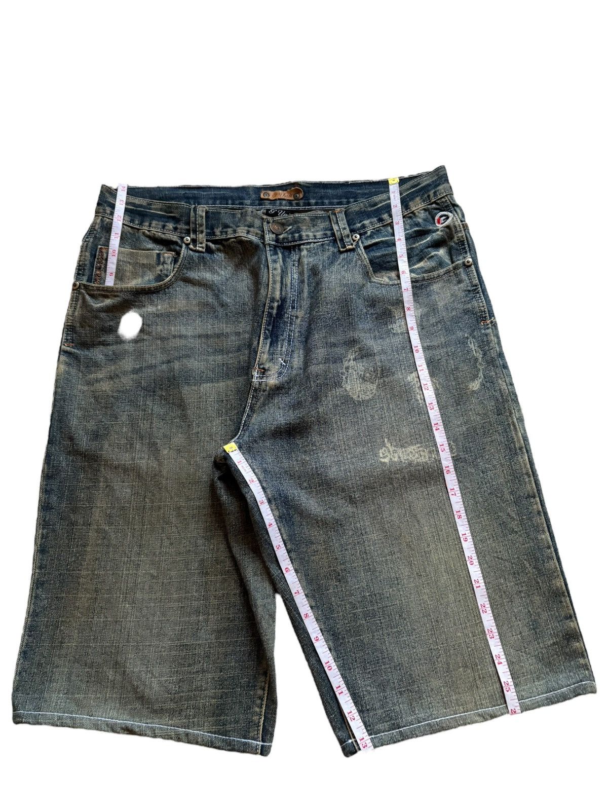 G-Unit × Japanese Brand Vintage Japanese G Unit Mud Wash Embroidery Jean Shorts Jort Size US 37 - 16 Thumbnail