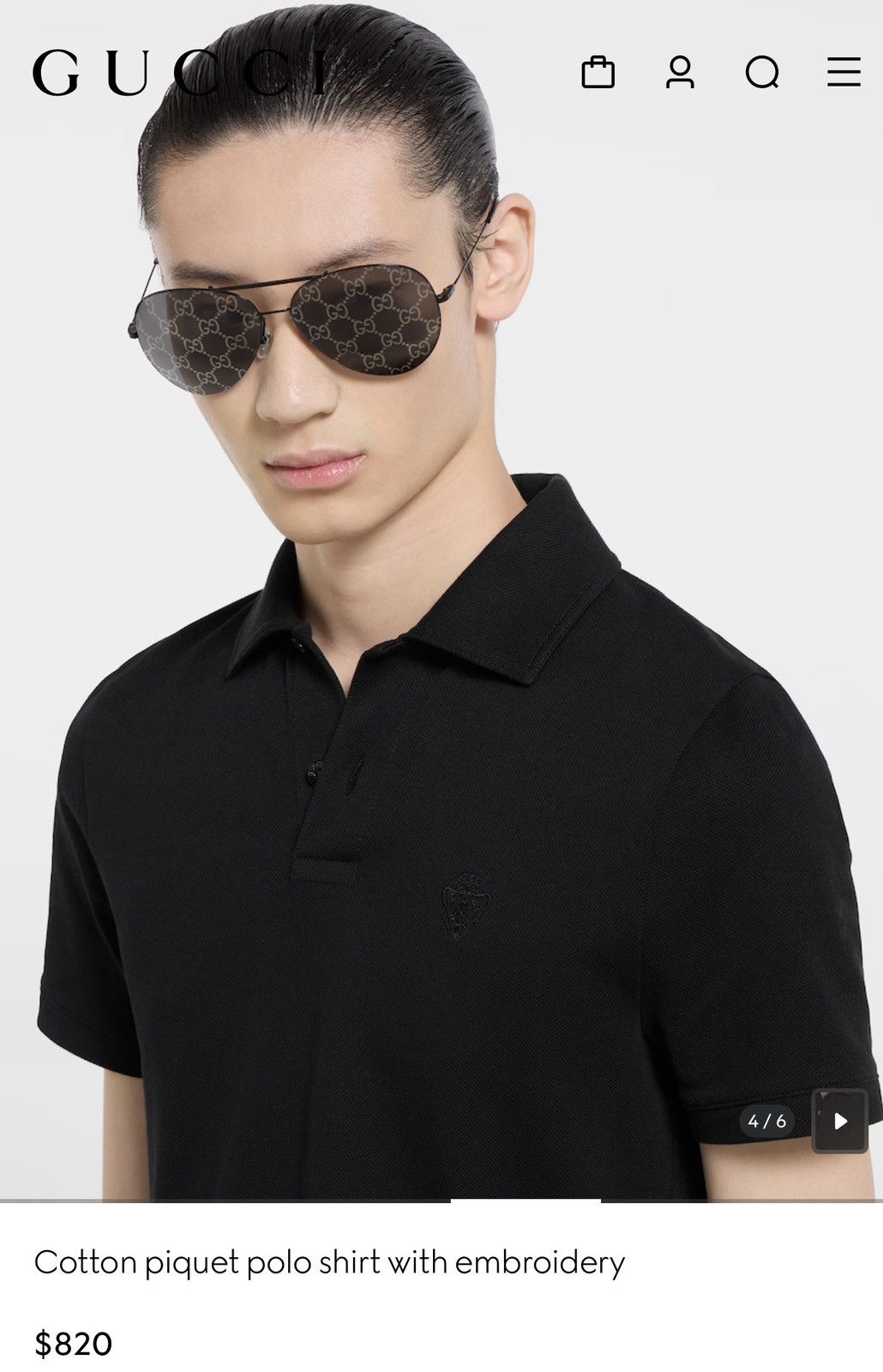 Gucci GUCCI Logo Cotton Pique Polo Shirt Demna Tom Ford Runway GG Size US M / EU 48-50 / 2 - 1 Thumbnail