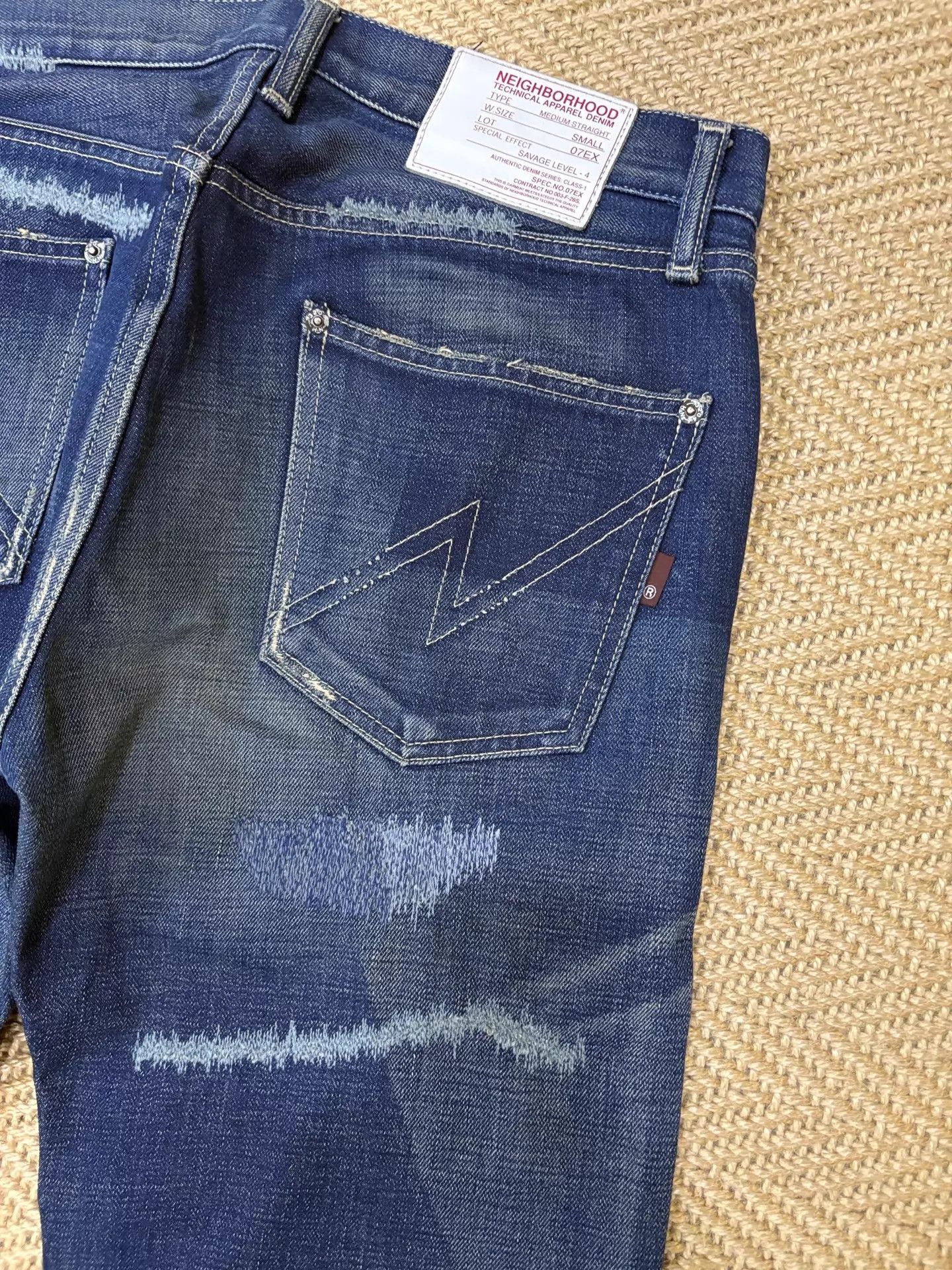 Neighborhood Natural Wash Cut Distressed NBHD 07 SCAB Jeans MID S Size US 30 / EU 46 - 4 Thumbnail