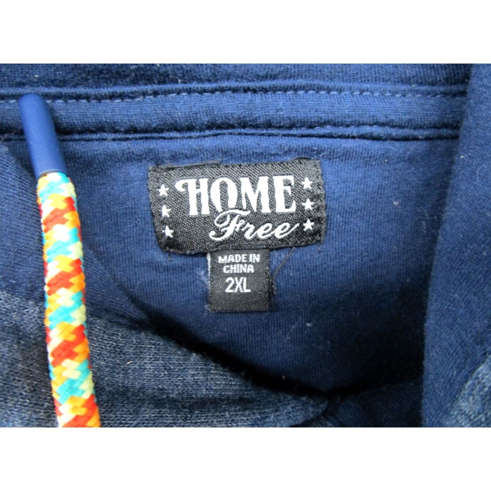 Vintage Home Free Wisconsin The Badger State Embroidered Hoodie Sweatshirt Size 2XL Blue Men Hooded Pullover Sports All Seasons Size US XXL / EU 58 / 5 - 3 Thumbnail