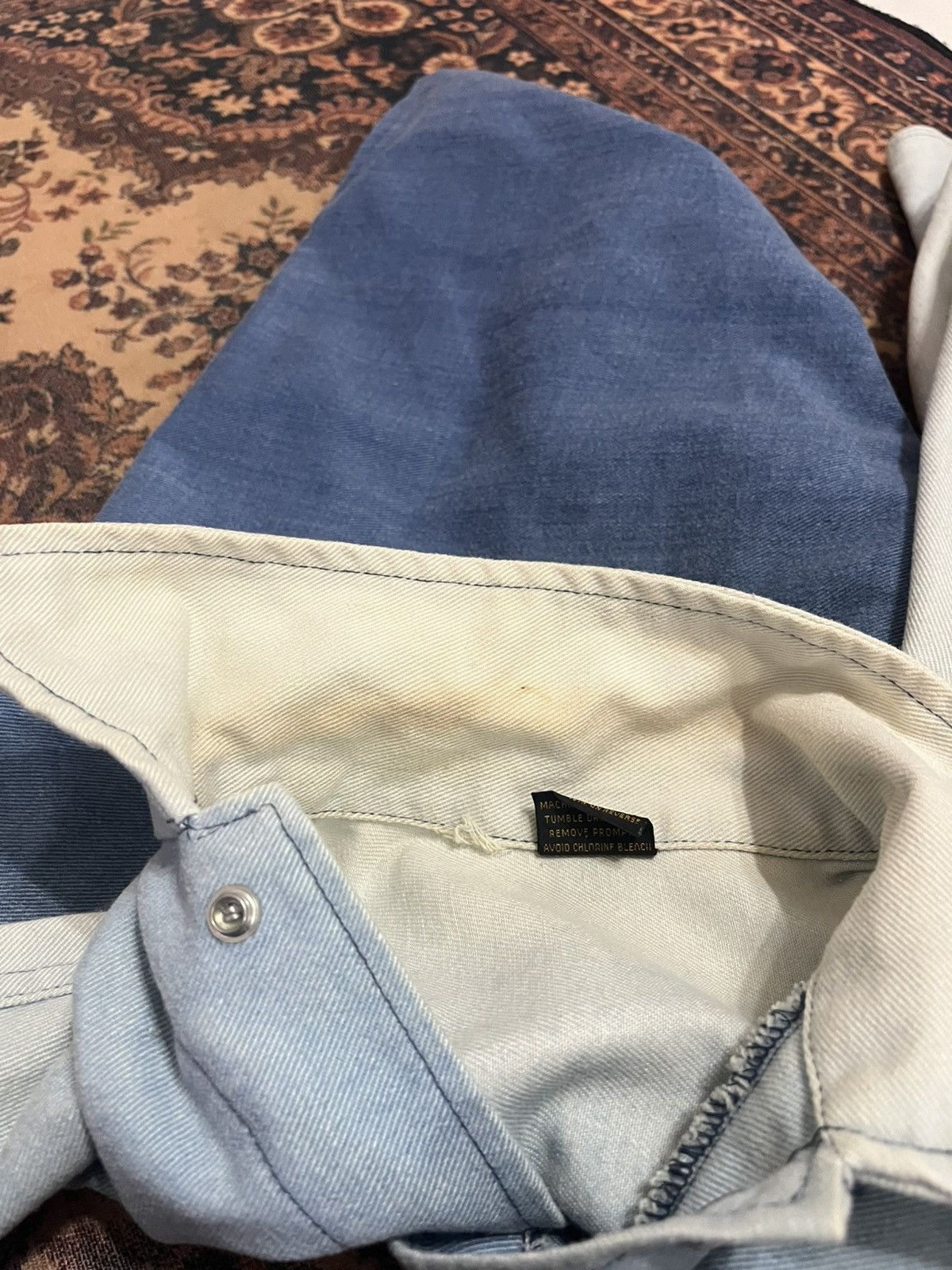 Vintage A Vintage Big Yank Two Tones Colour Snap Button Denim 70s Size US M / EU 48-50 / 2 - 10 Thumbnail