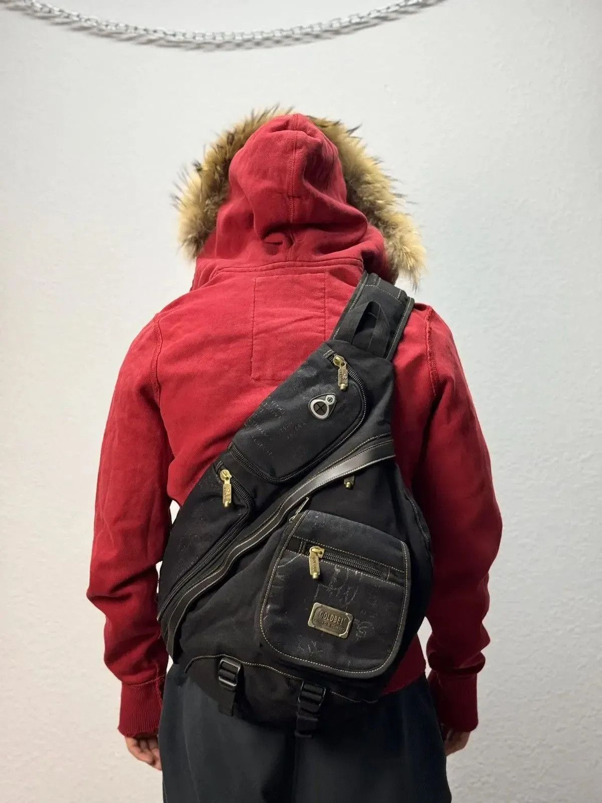 Issey Miyake Retro Cargo Bag Vintage Fur Sling with Pockets Diesel style Size ONE SIZE - 2 Thumbnail