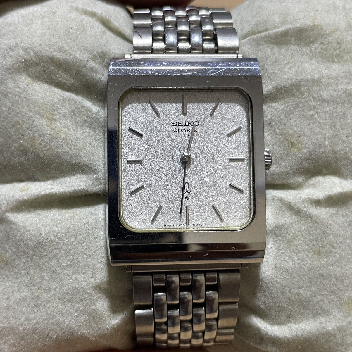1970s seiko 4130-5340　セイコー　タンク tank 腕時計 Designer × Seiko × Vintage Seiko Tank Emblem 4130-5340 Quartz