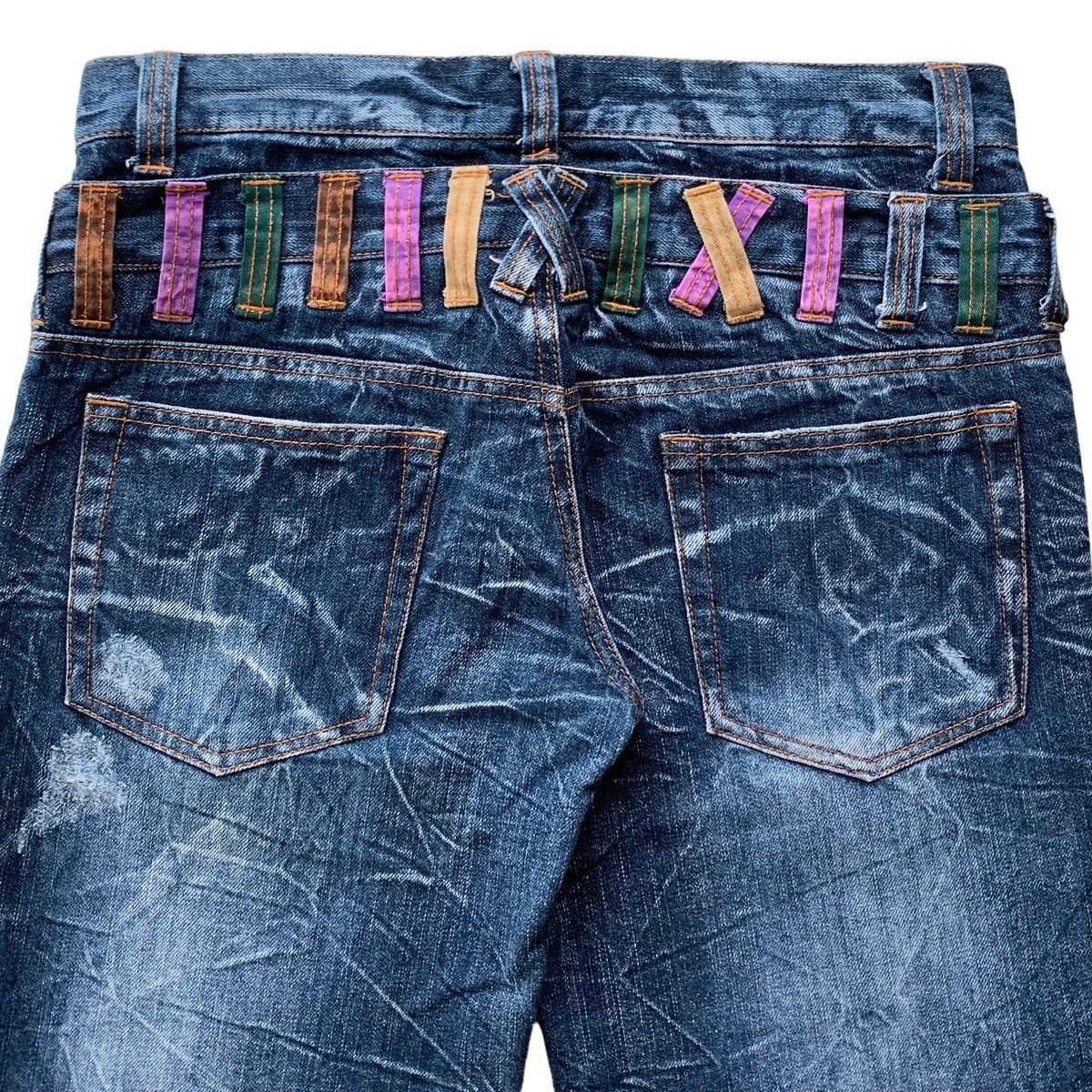 Japanese Brand Rare Japanese Brand Nylaus Double Waist Distressed Jeans Size US 30 / EU 46 - 6 Thumbnail