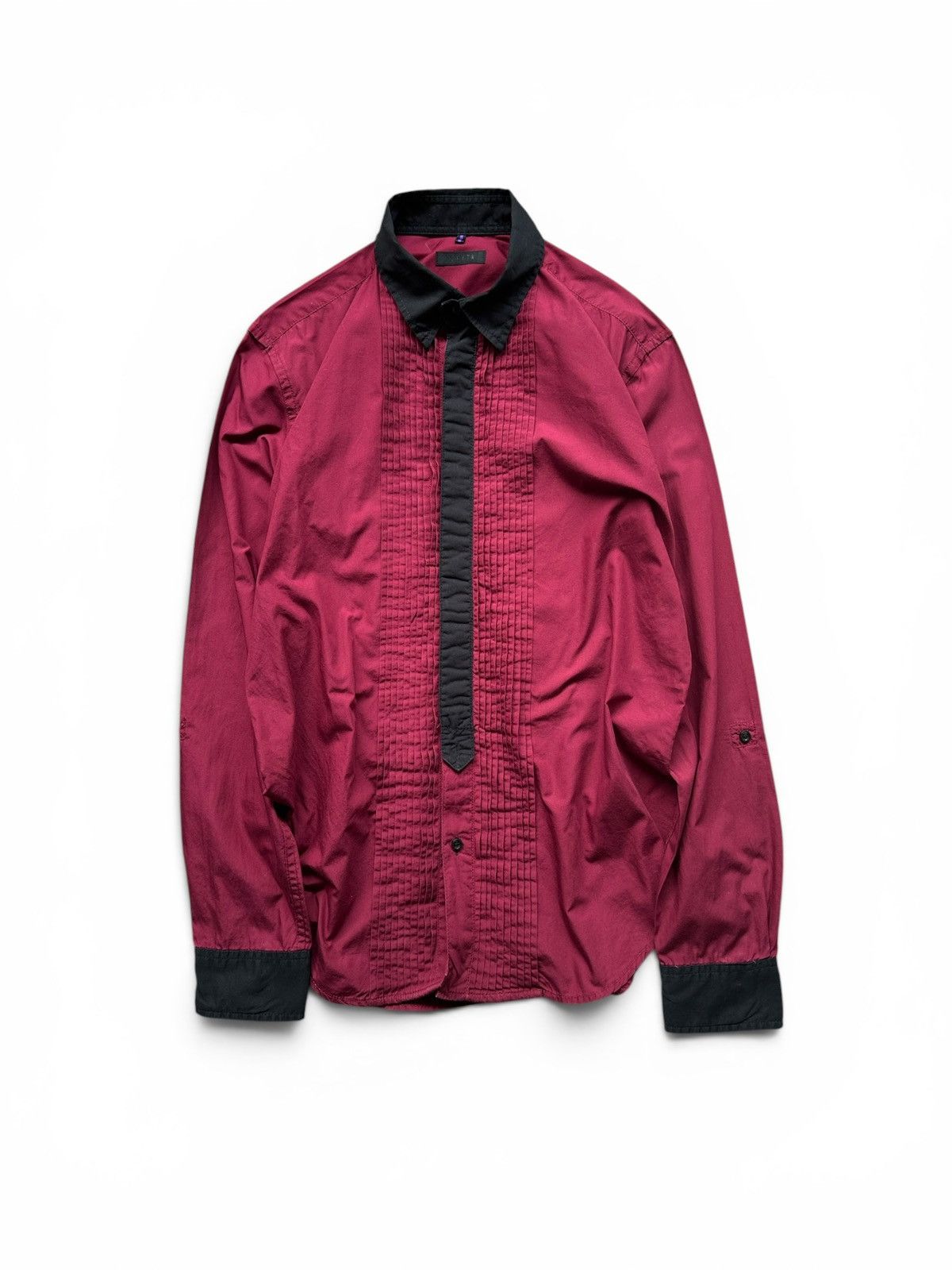 JUN MEN 2010's Junmen burgundy Avantgarde hediboy shirt Size US M / EU 48-50 / 2 - 1 Thumbnail