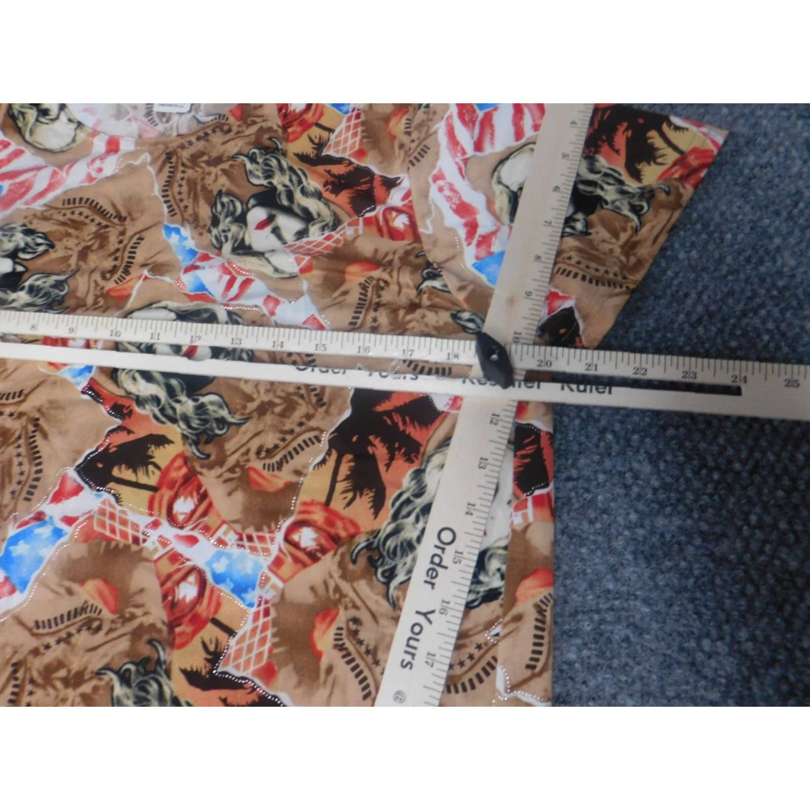 Vintage SPS Blouse Womens XL Brown Crew Neck Short Sleeve Pullover Polyester Rayon Butterfly Graphic Casual Regular Stretch Size XL / US 12-14 / IT 48-50 - 6 Thumbnail