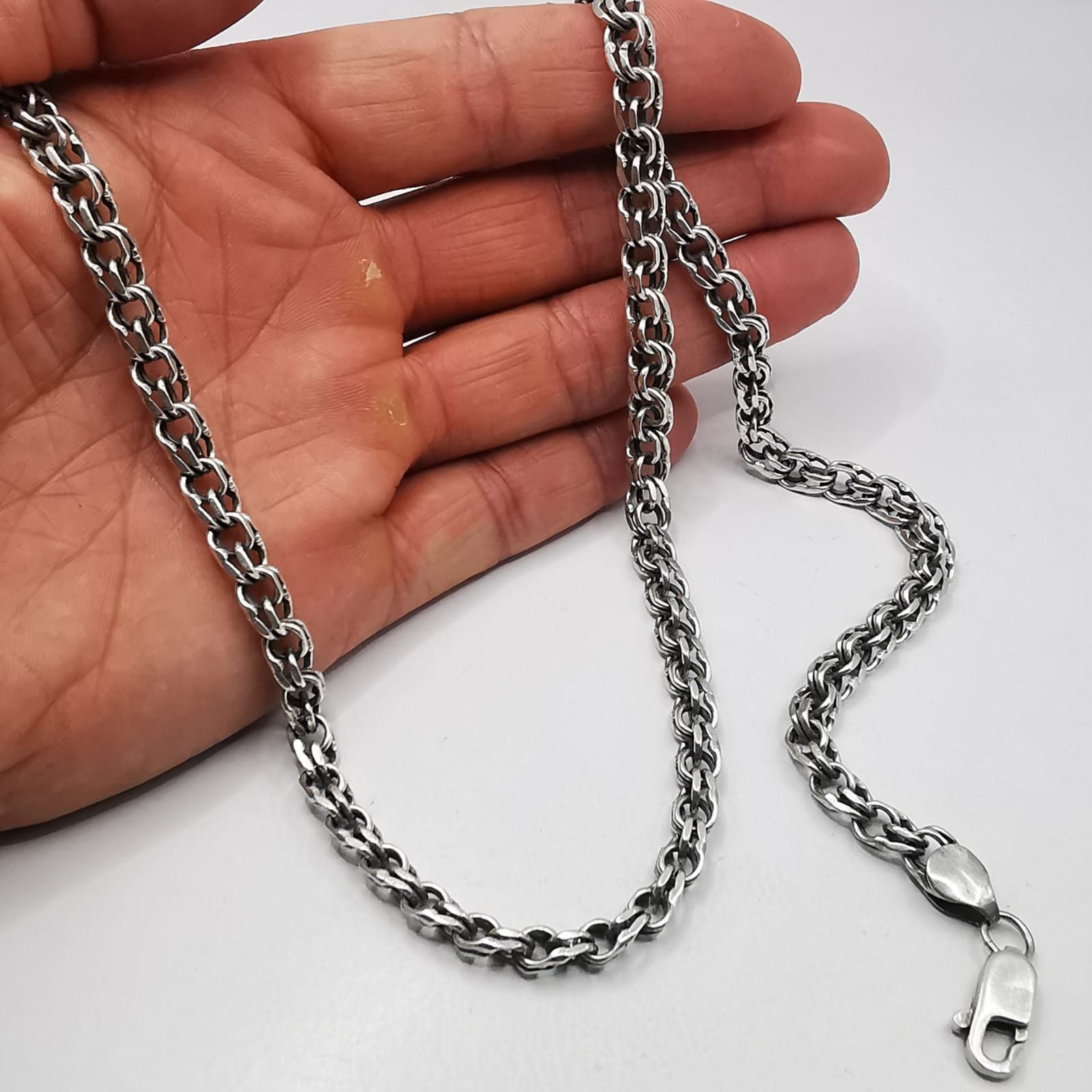 Sterling Silver Vintage Jewelry Chain, 925 Sterling Silver, Signed 45,42g Size ONE SIZE - 3 Thumbnail