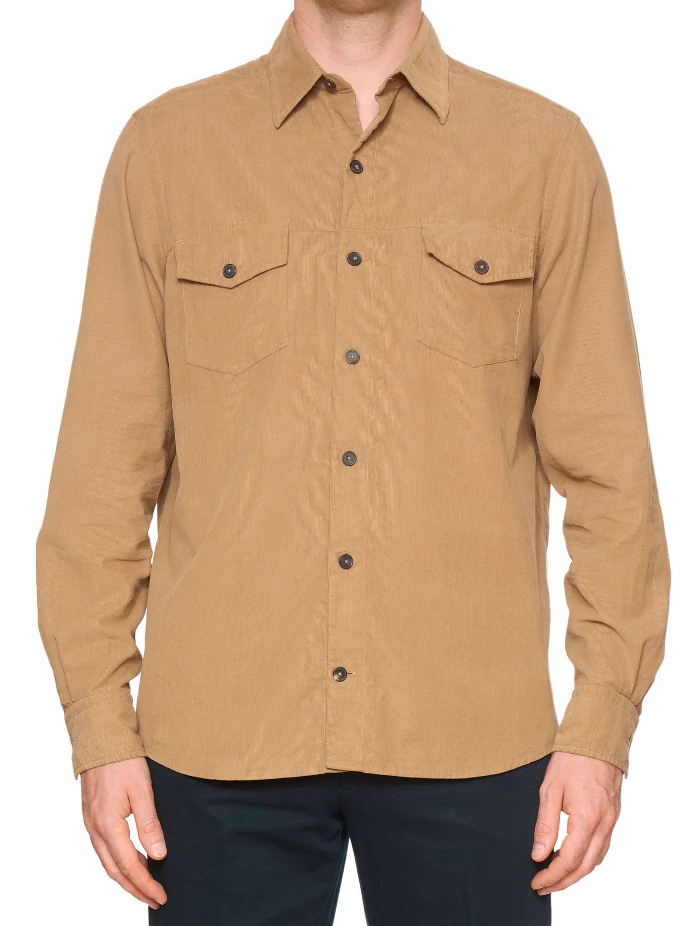 Ermenegildo Zegna ERMENEGILDO ZEGNA Brown Cotton Corduroy Western Shirt L NEW Size US L / EU 52-54 / 3 - 1 Thumbnail