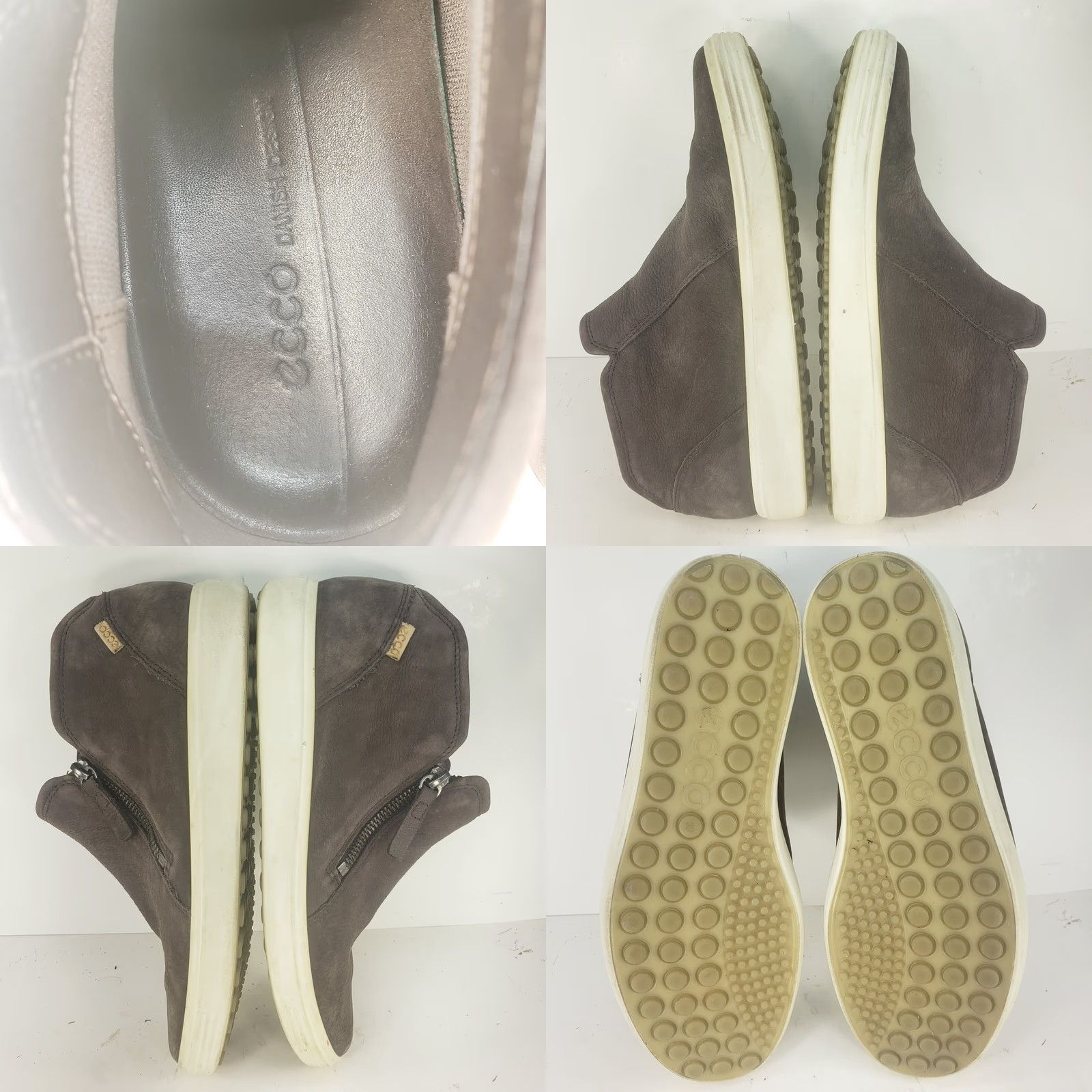 Ecco Ecco Boots Womens 8-8.5M Gray Leather Bootie Zip Round Toe Casual Business Party/Cocktail Modern Classic Womens Shoes Size US 8.5 / IT 38.5 - 8 Thumbnail