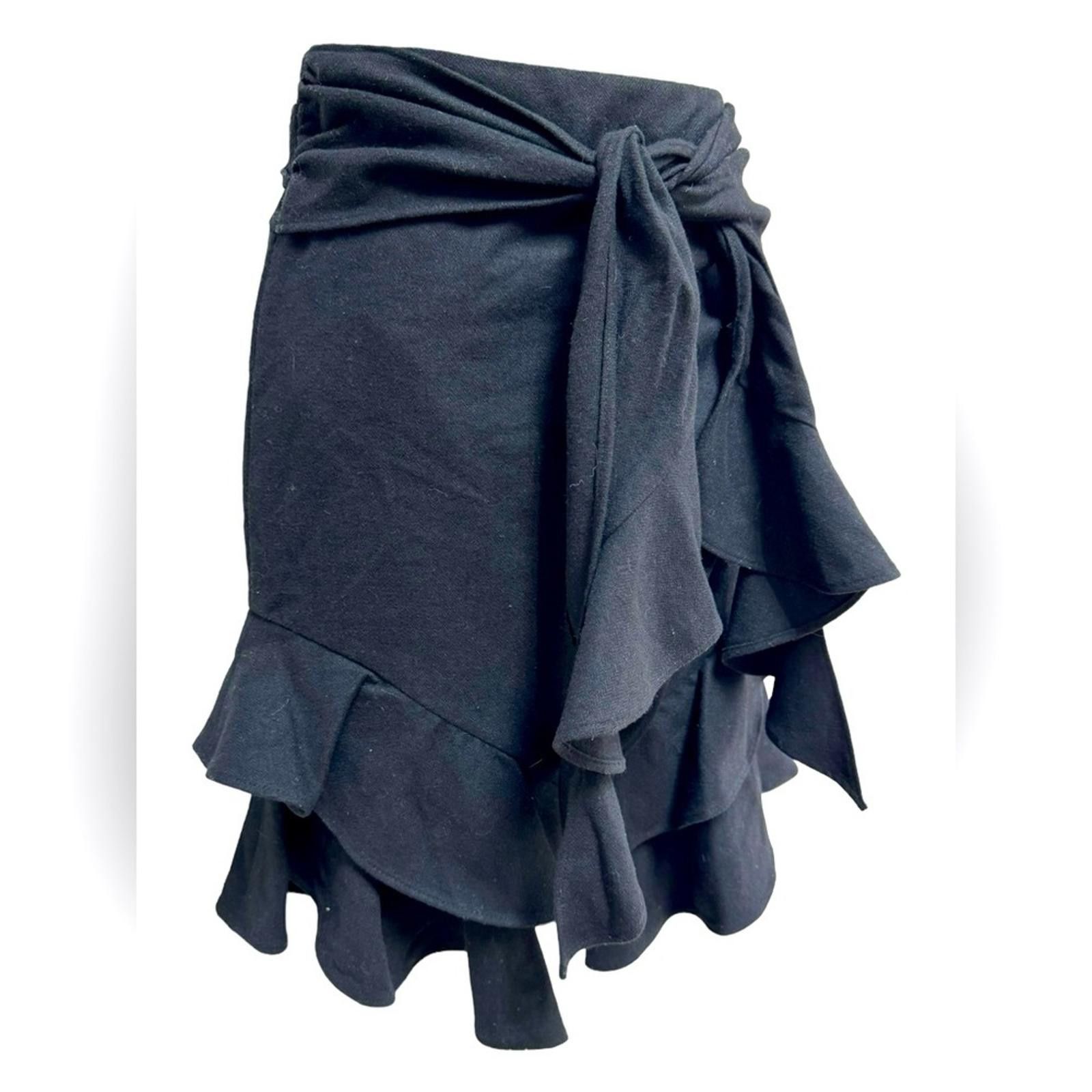 Designer Intermix Erika Wool Blend Ruffle Wrap Skirt NWT 2 Size 24" / US 00 / IT 34 - 8 Thumbnail