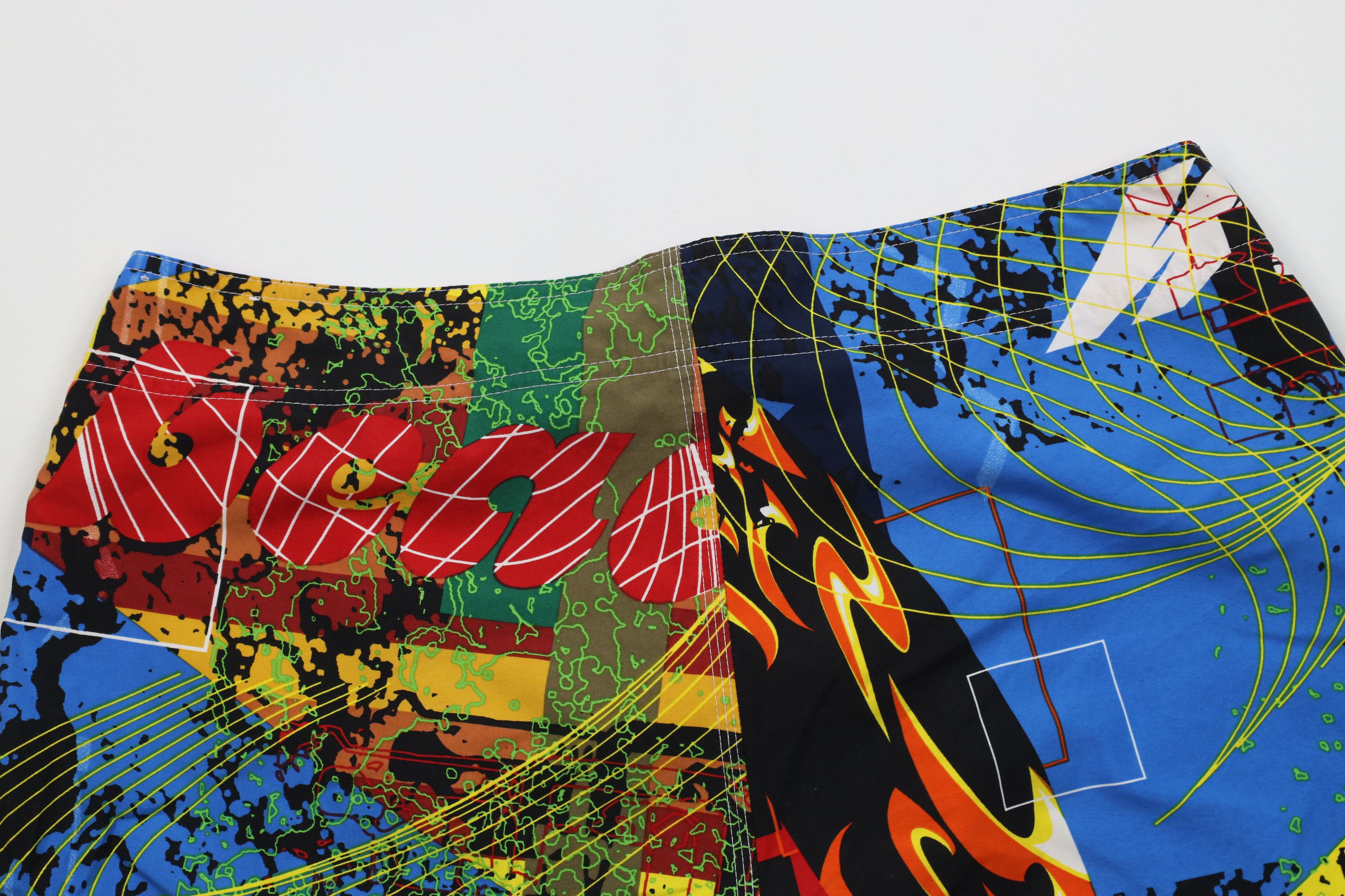 Vintage Vintage 90s Y2K Streetwear Graffiti Fire Flames Board Shorts Size US 36 / EU 52 - 9 Thumbnail