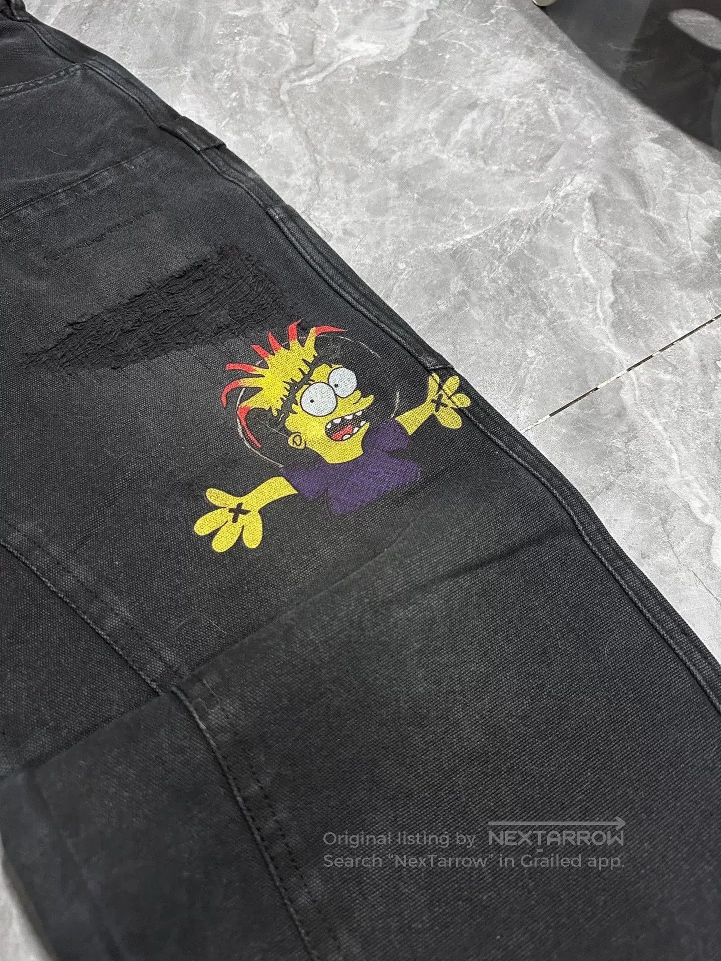 Carhartt Wip Black Flared Denim Pants with Heart Design. Size US 36 / EU 52 - 3 Thumbnail