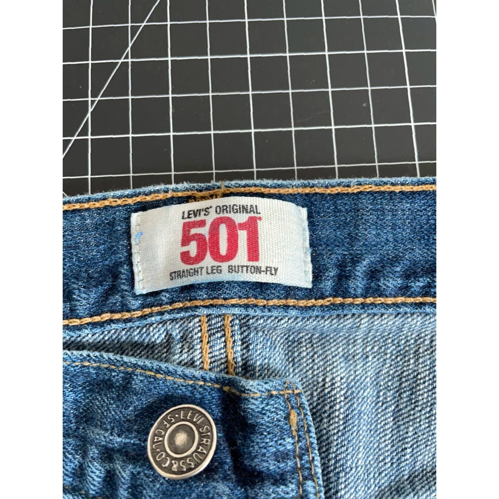 Levi's Levi's 501 XX Straight Jeans Men's 34x27 Blue Button Fly Regular Fit Retro Grunge Size US 34 / EU 50 - 3 Thumbnail
