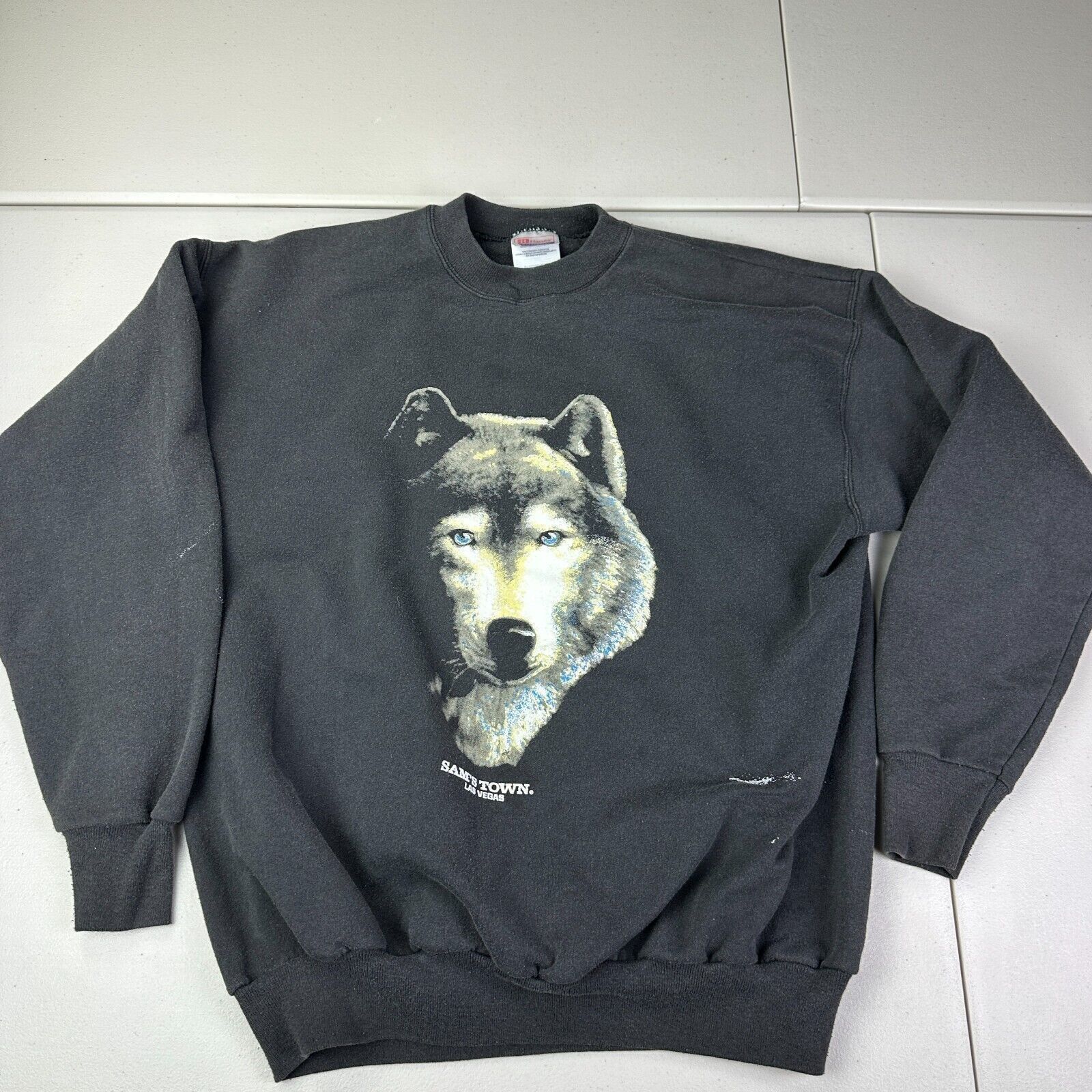 Hanes Vintage Sam's Town Las Vegas Wolf Black Sweater Men Size L Size US L / EU 52-54 / 3 - 1 Thumbnail
