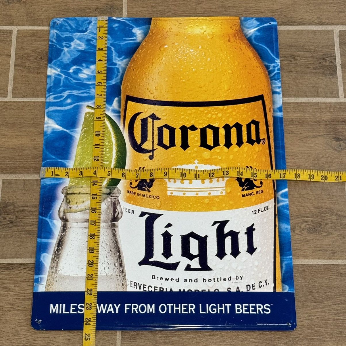 Vintage 1999 Corona Light | 24.5x17in| Vintage Beer Tin Sign Size ONE SIZE - 2 Thumbnail