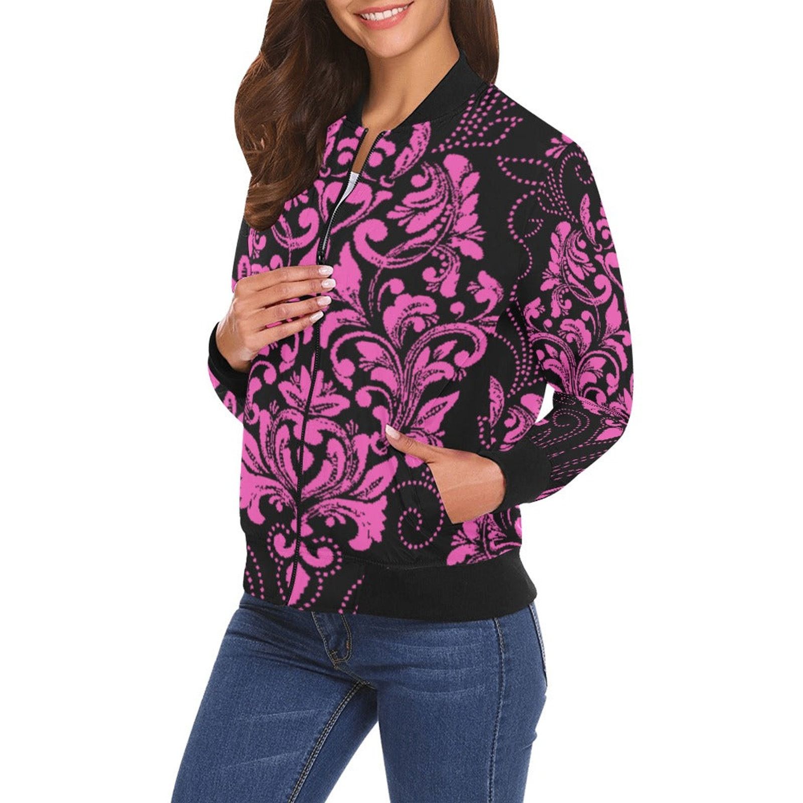 Other kokorepublicboutique Print Bomber Jacket for Women ( H19) Size M / US 6-8 / IT 42-44 - 3 Thumbnail