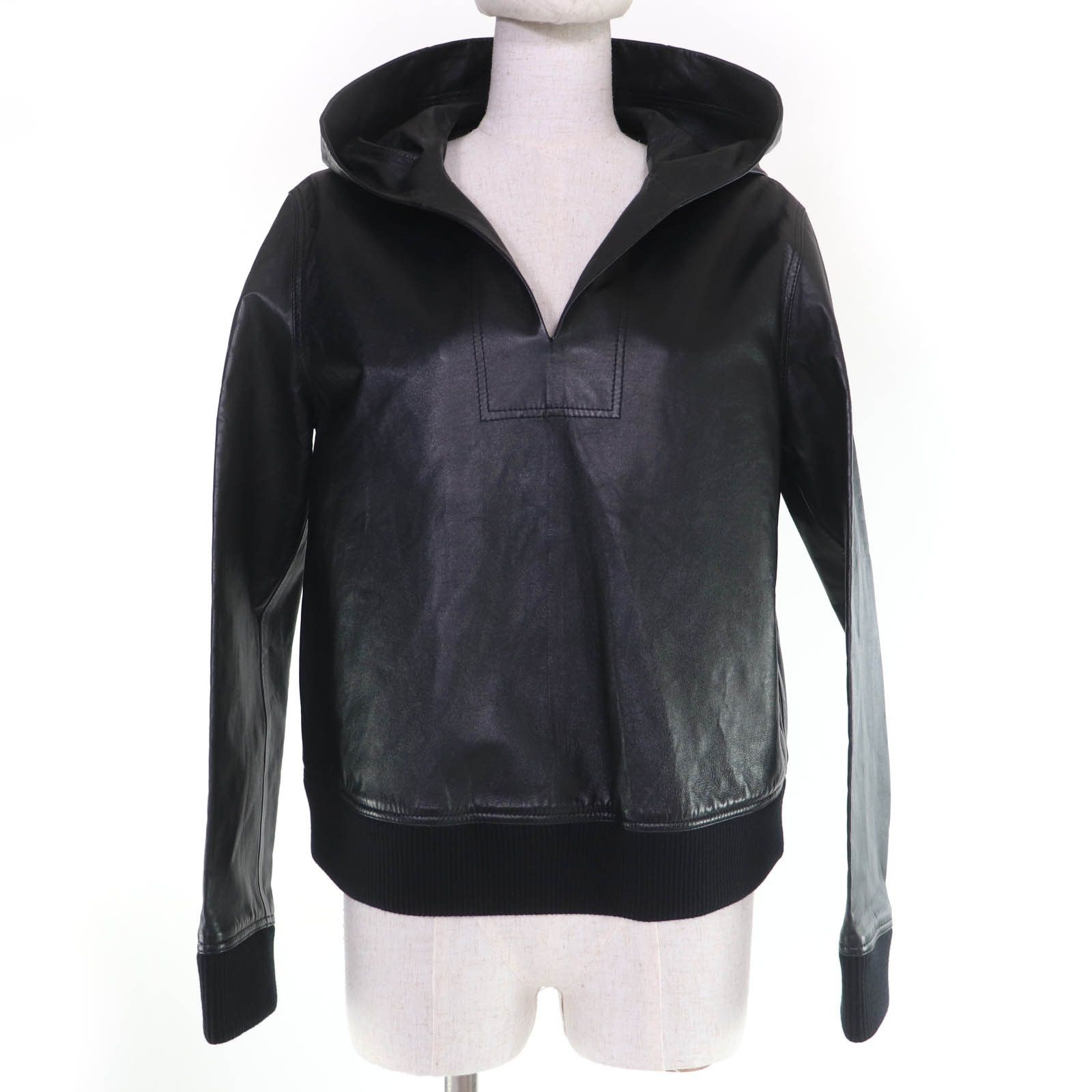Burberry Burberry Burberry Lambskin Knit Trim Hoodie Jacket Leather Outerwear DUTY FREE for USA Size ONE SIZE - 1 Thumbnail